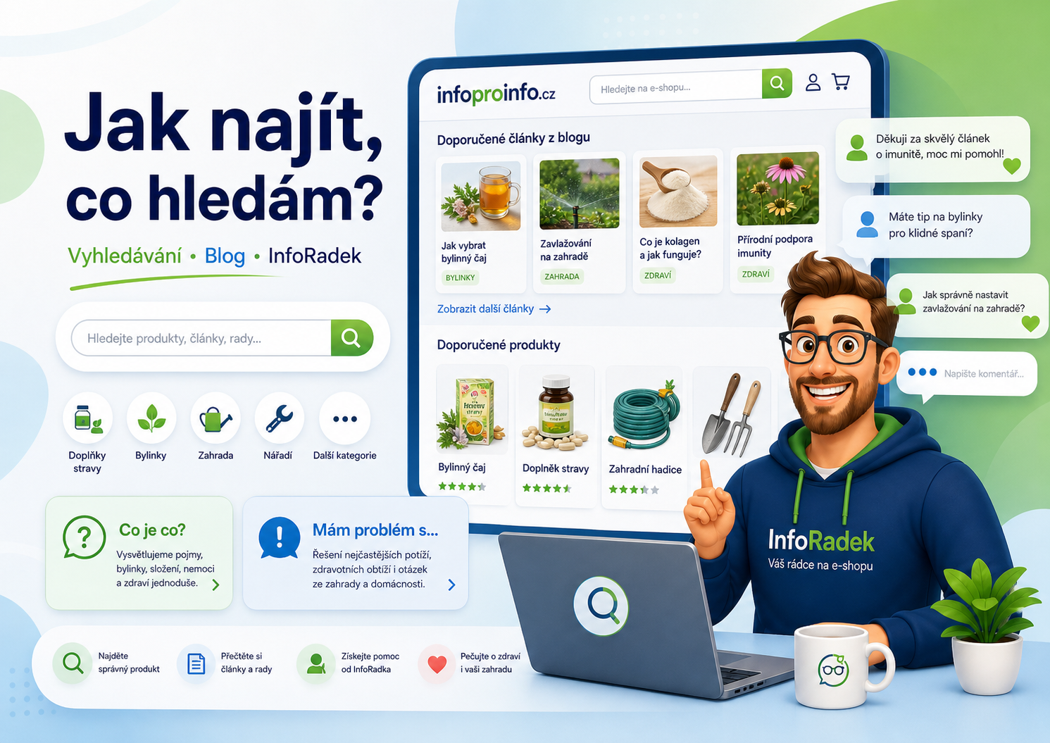 Jak najít, co hledám? Pomůže vyhledávání, blog i poradce InfoRadek