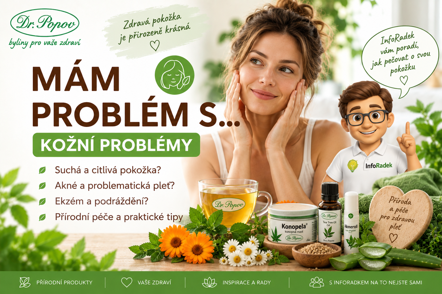 Kožní problémy – suchá kůže, akné, ekzém, svědění a péče