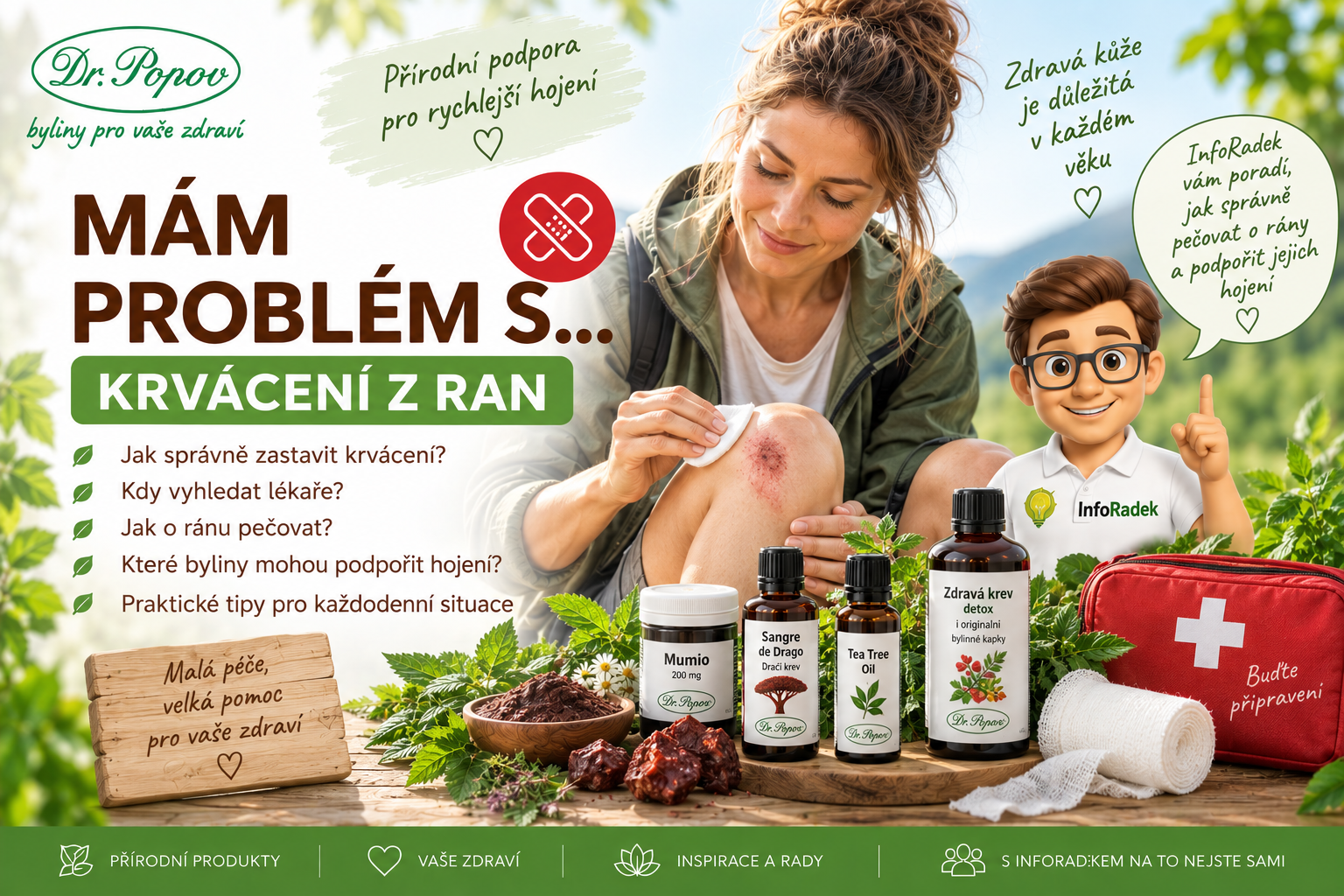 Krvácení z ran – první pomoc, ošetření a kdy volat 155