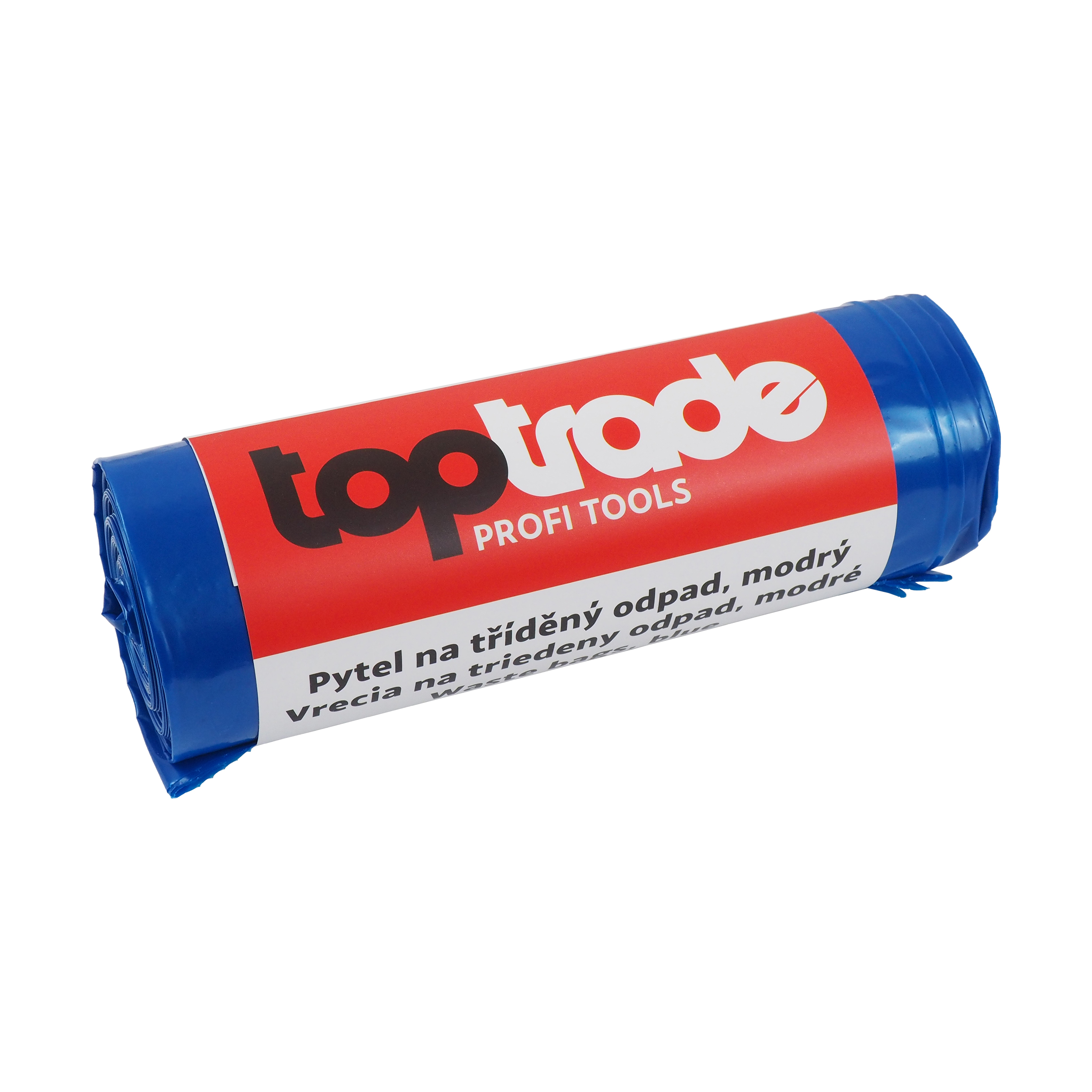TOPTRADE pytel na tříděný odpad, recyklační, modrý, balení 8 ks, 40 µ, 120 l