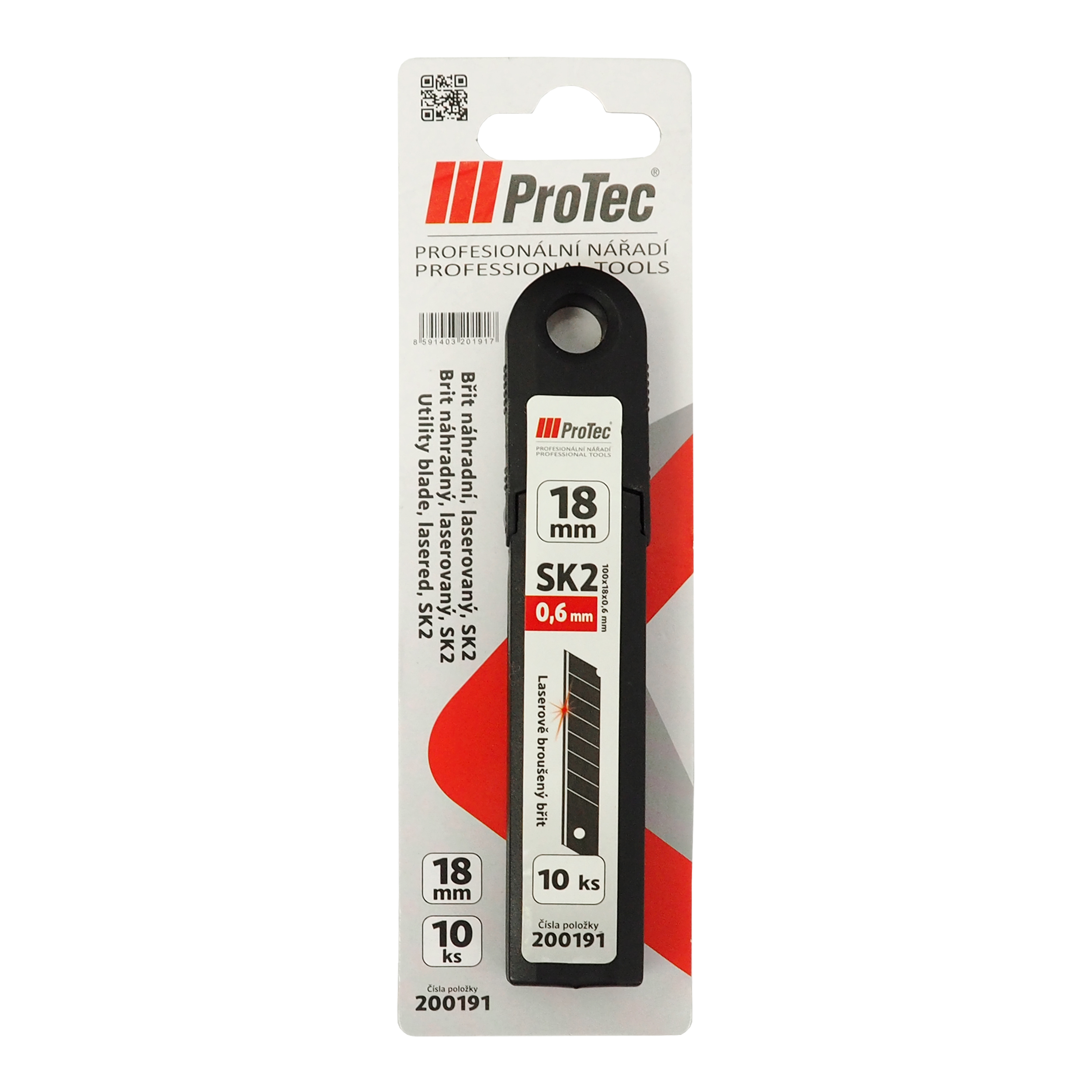 ProTec břit náhradní, laserovaný, SK2, 18 x 100 x 0,6 mm, profi, sada 10 ks