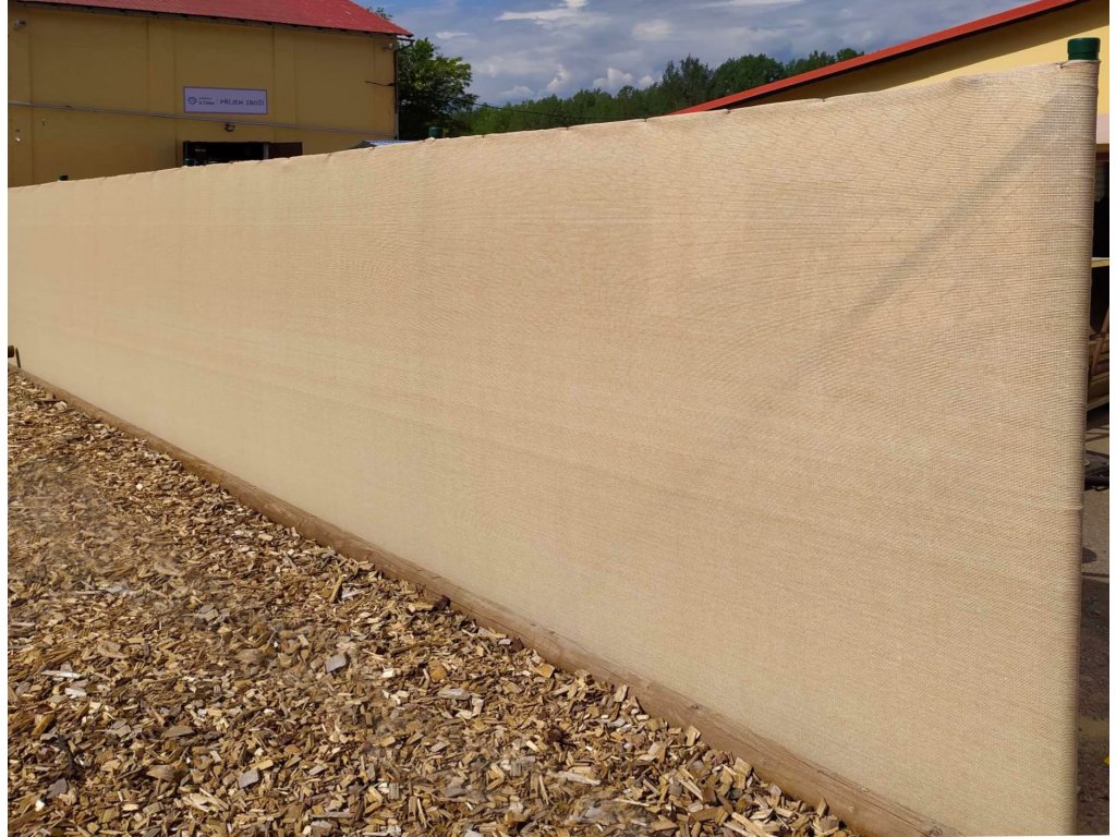 TOPTRADE stínící síť písková 1 × 50 m, 150 g/m²