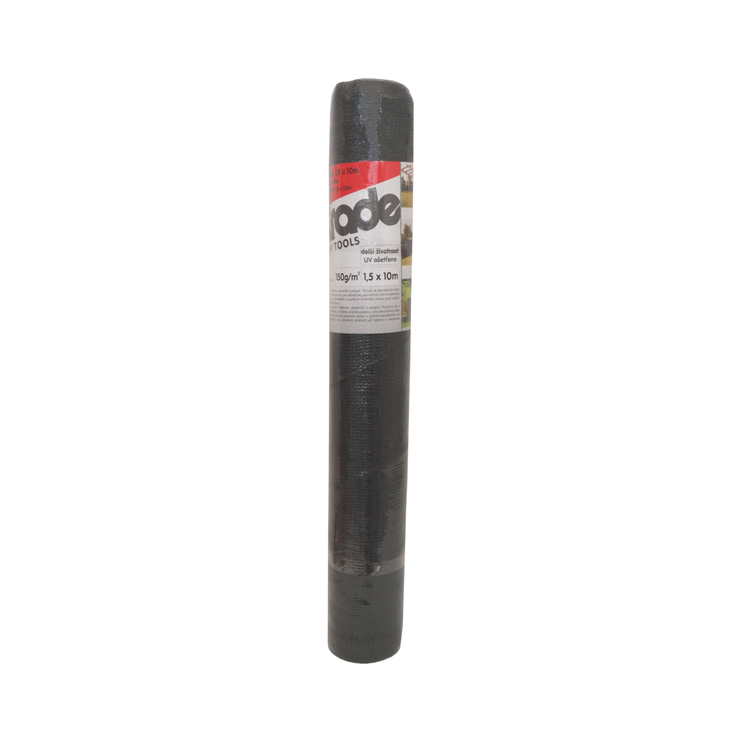TOPTRADE stínící síť 1,5×10 m, 150 g/m², šedá