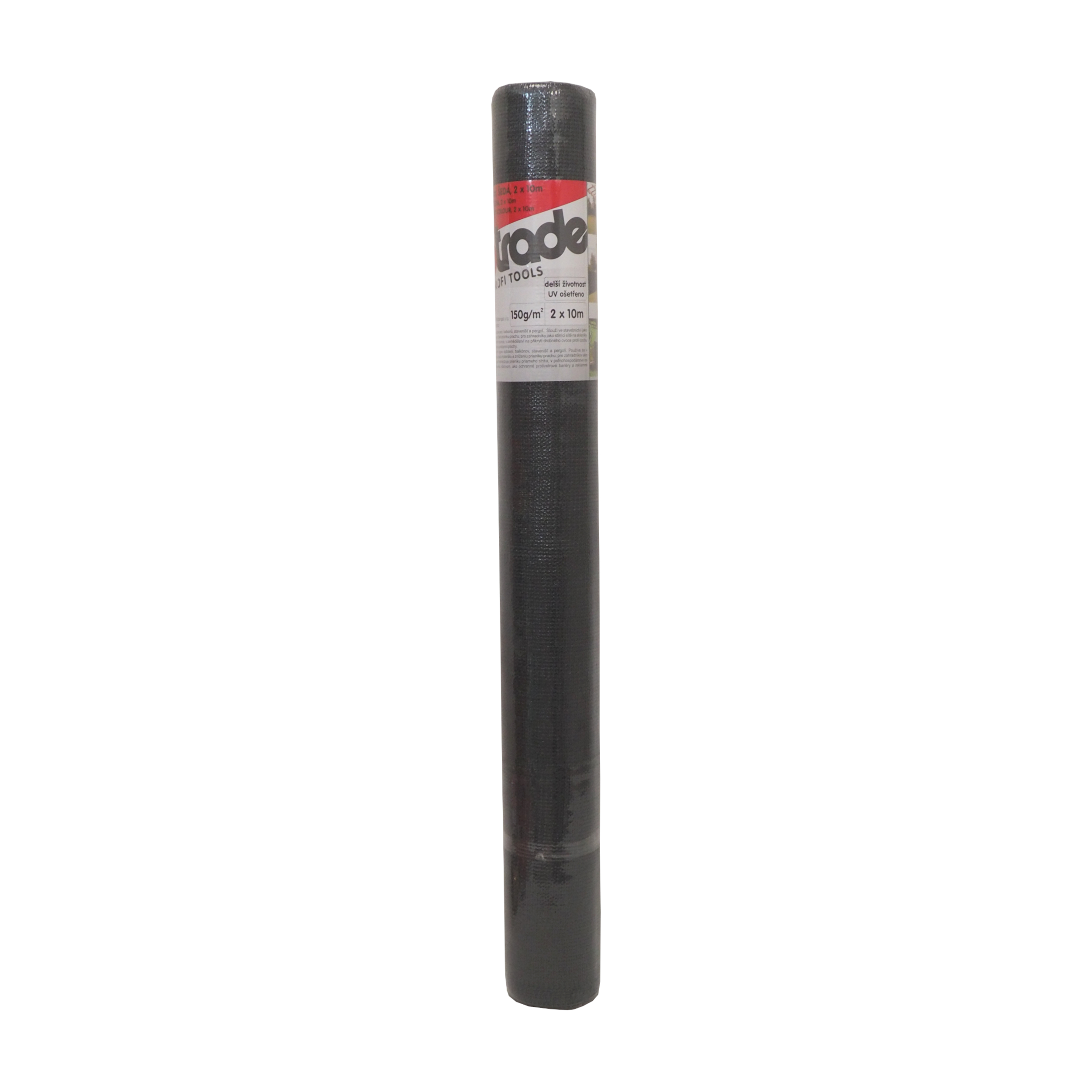 TOPTRADE stínící síť, šedá, 2 × 10 m, 150 g/m² (90 %)