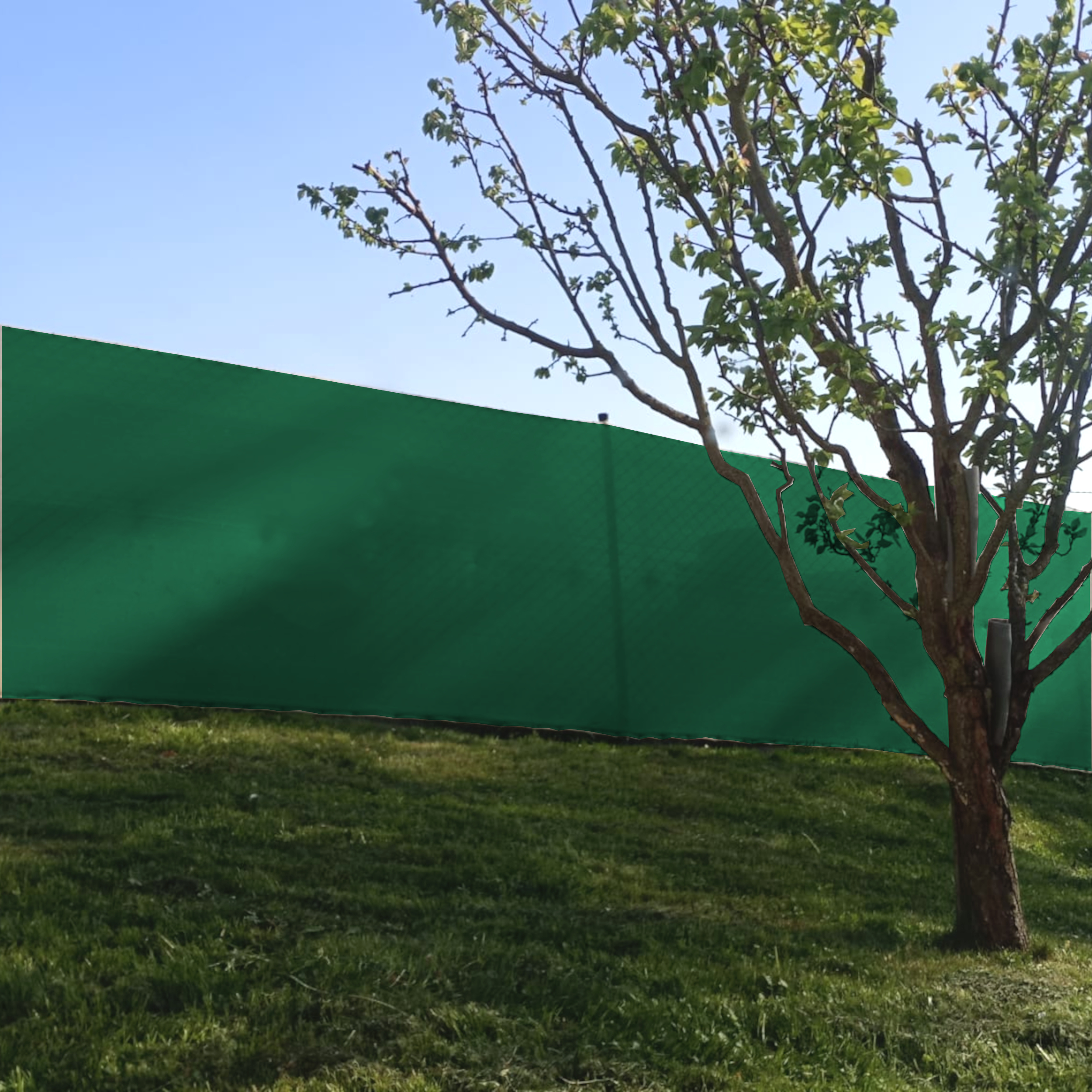 TOPTRADE stínicí síť, zelená 1,5 × 10 m (150 g/m²)