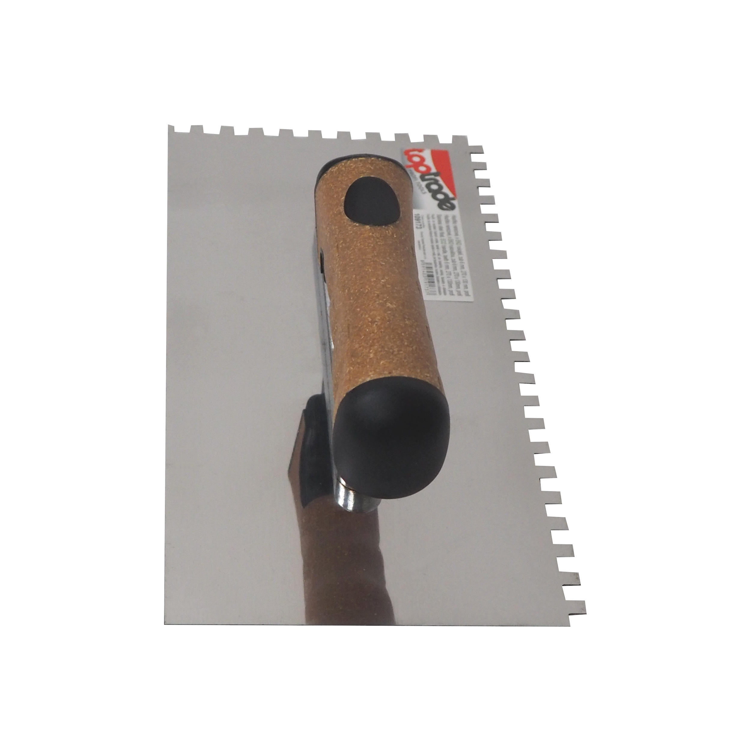 TOPTRADE hladítko nerezové, s EKO rukojetí, zub 6 mm, 270 x 130 mm, profi
