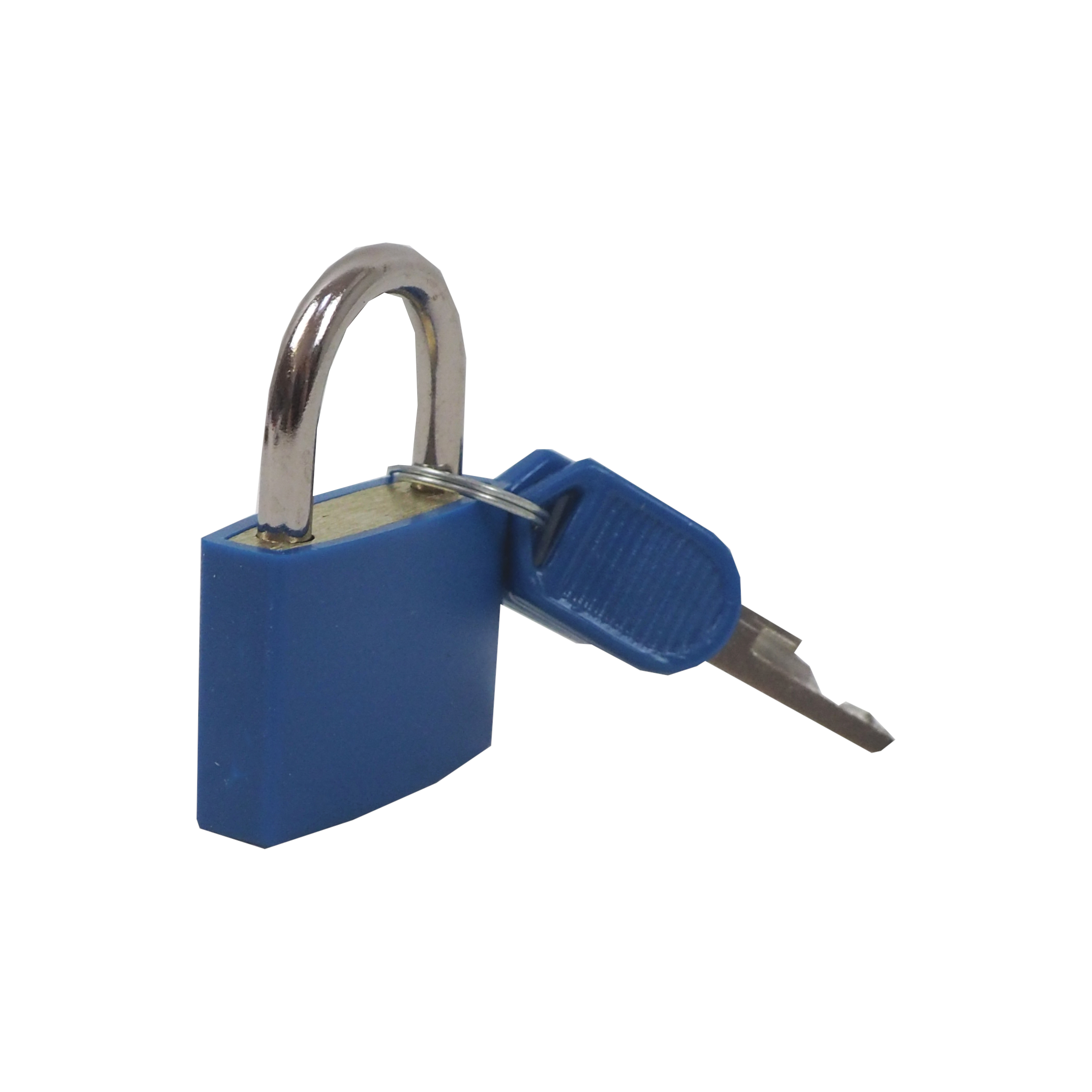 TOPTRADE visací zámek 30 mm, modrý, mosazná vložka, 2 klíče