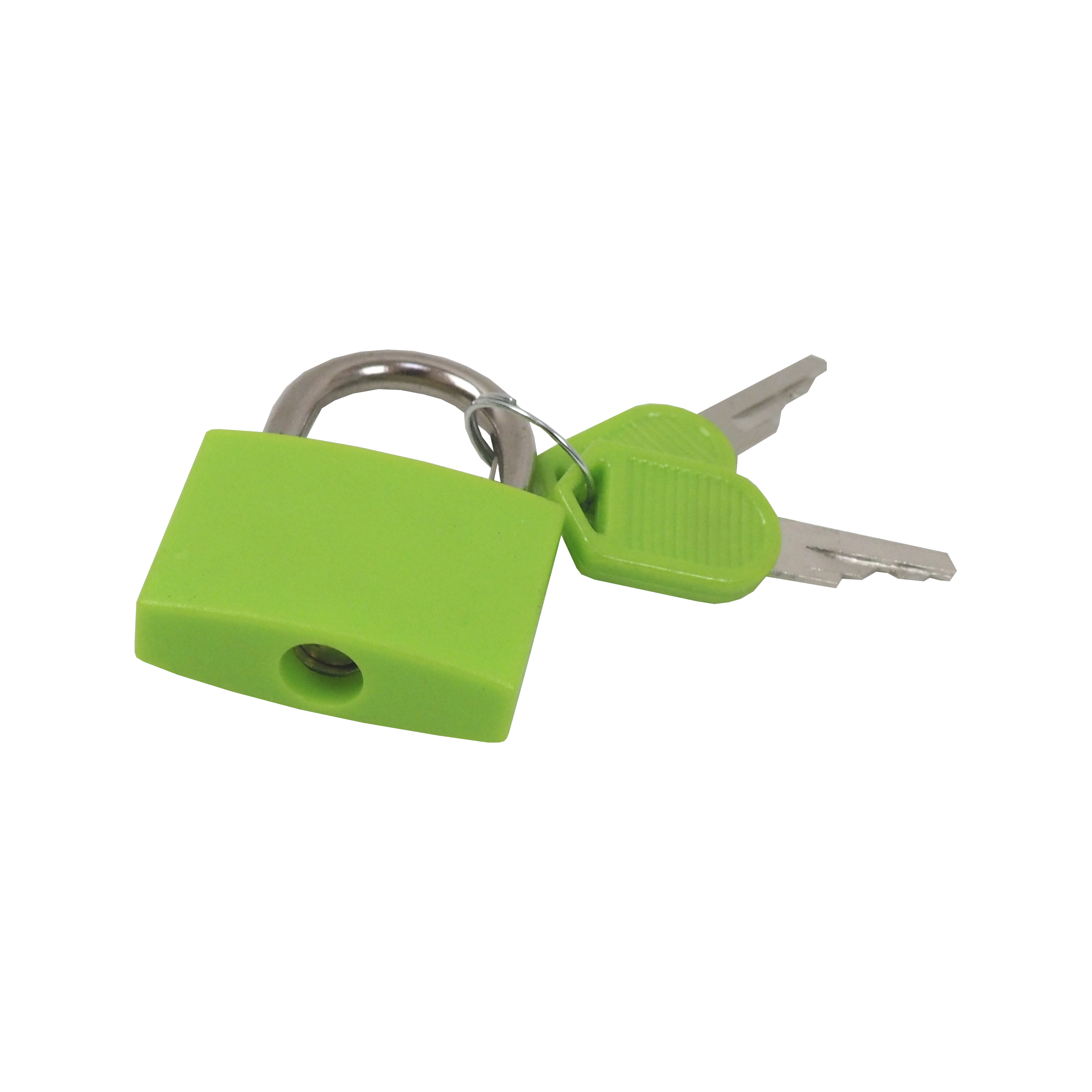 TOPTRADE visací zámek 30 mm zelený – mosazná vložka, 2 klíče