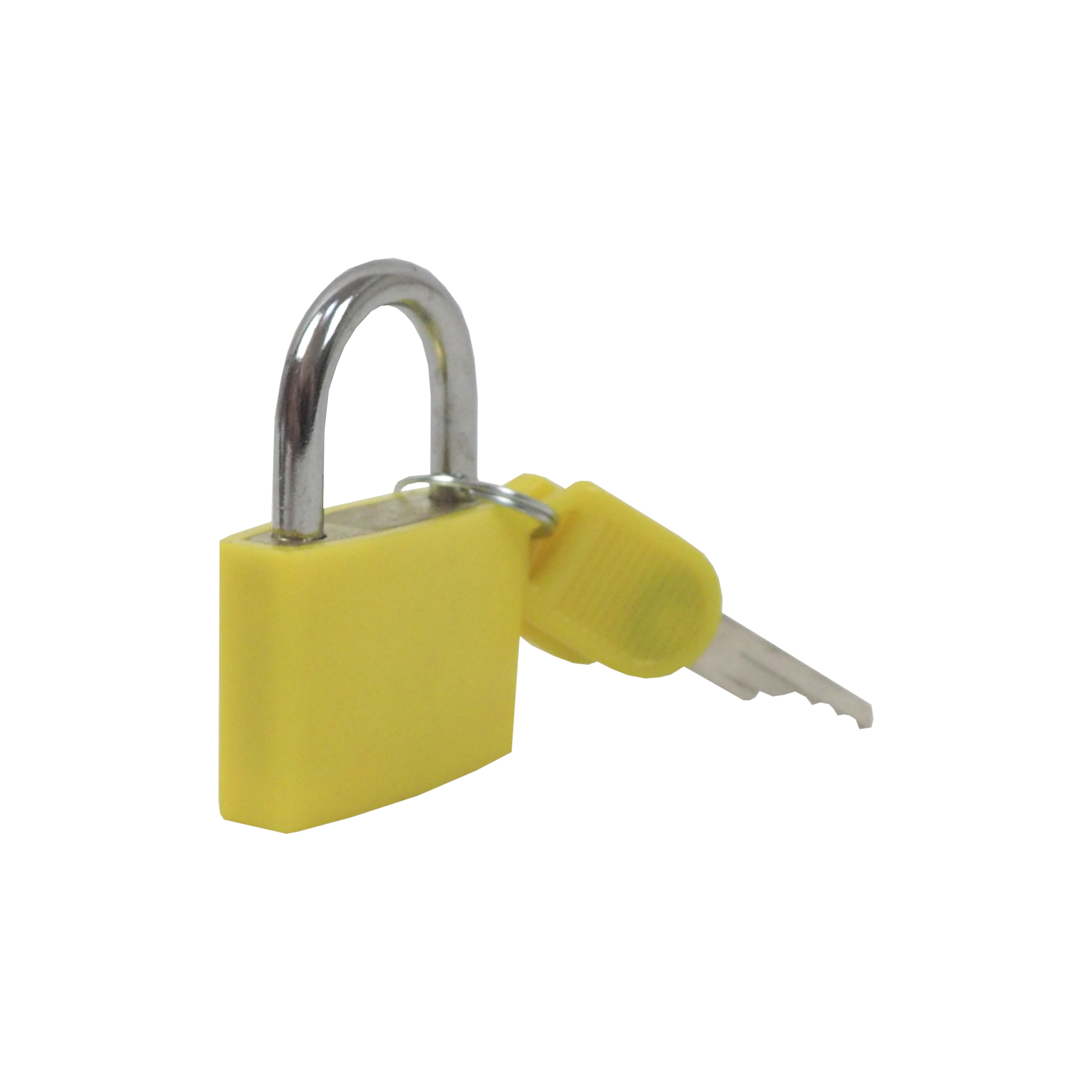 TOPTRADE visací zámek 30 mm žlutý – 2 klíče, mosazná vložka
