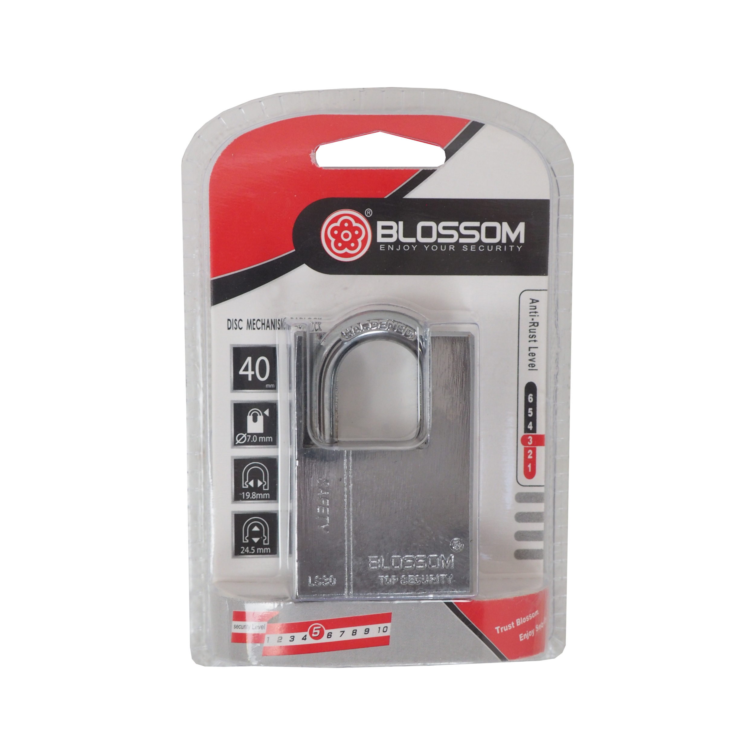 Visací zámek Blossom Hi‑Security 40 mm, bezpečnostní
