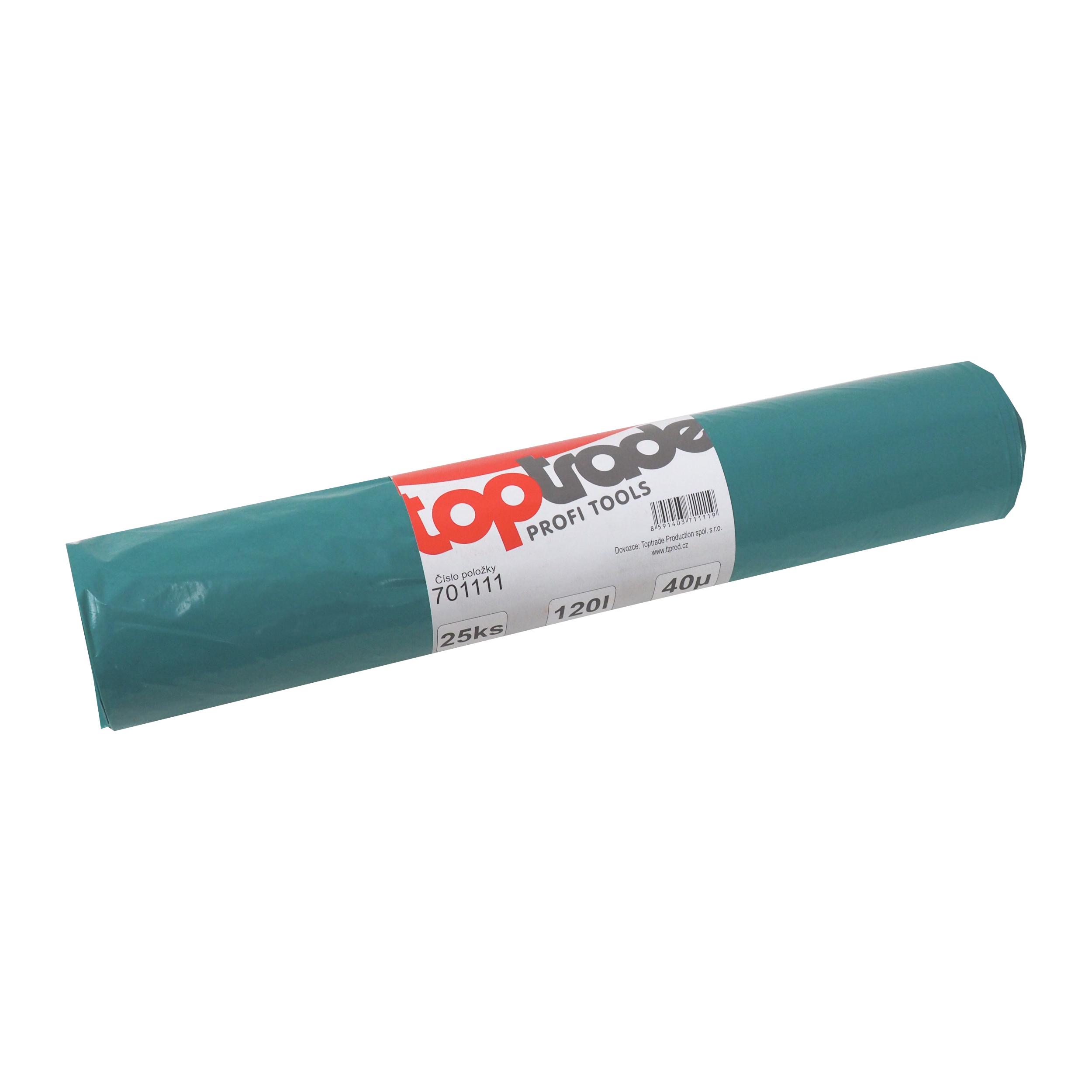 TOPTRADE pytle na odpad 120 l, 40 µ, 25 ks, modré (LDPE)