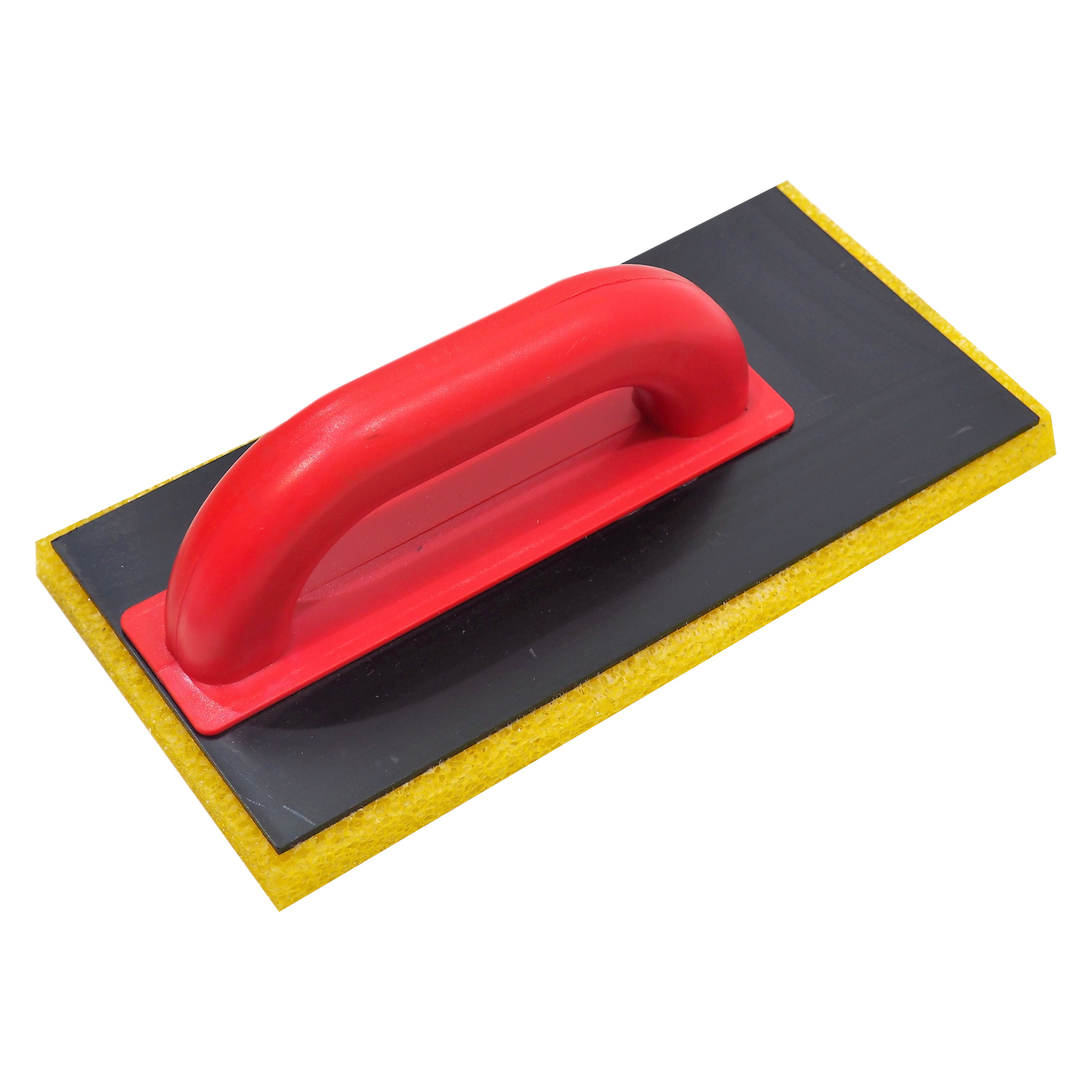 Levně TOPTRADE hladítko ABS, hrubý molitan 280×140×20 mm (posunutá rukojeť) (Na odstranění volného písku a úpravu hrubého štuku)