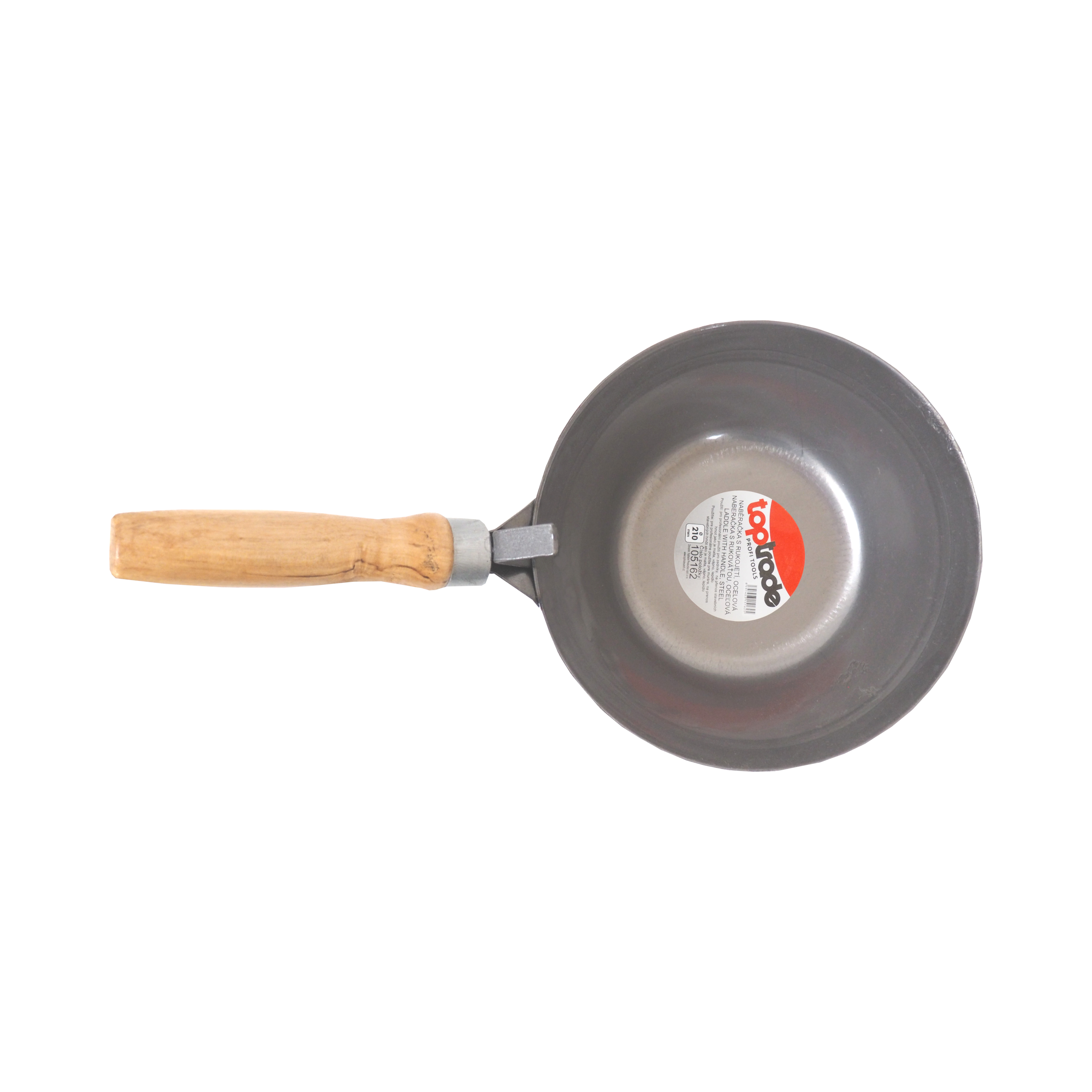 TOPTRADE naběračka s rukojetí, ocelová Ø 210 mm