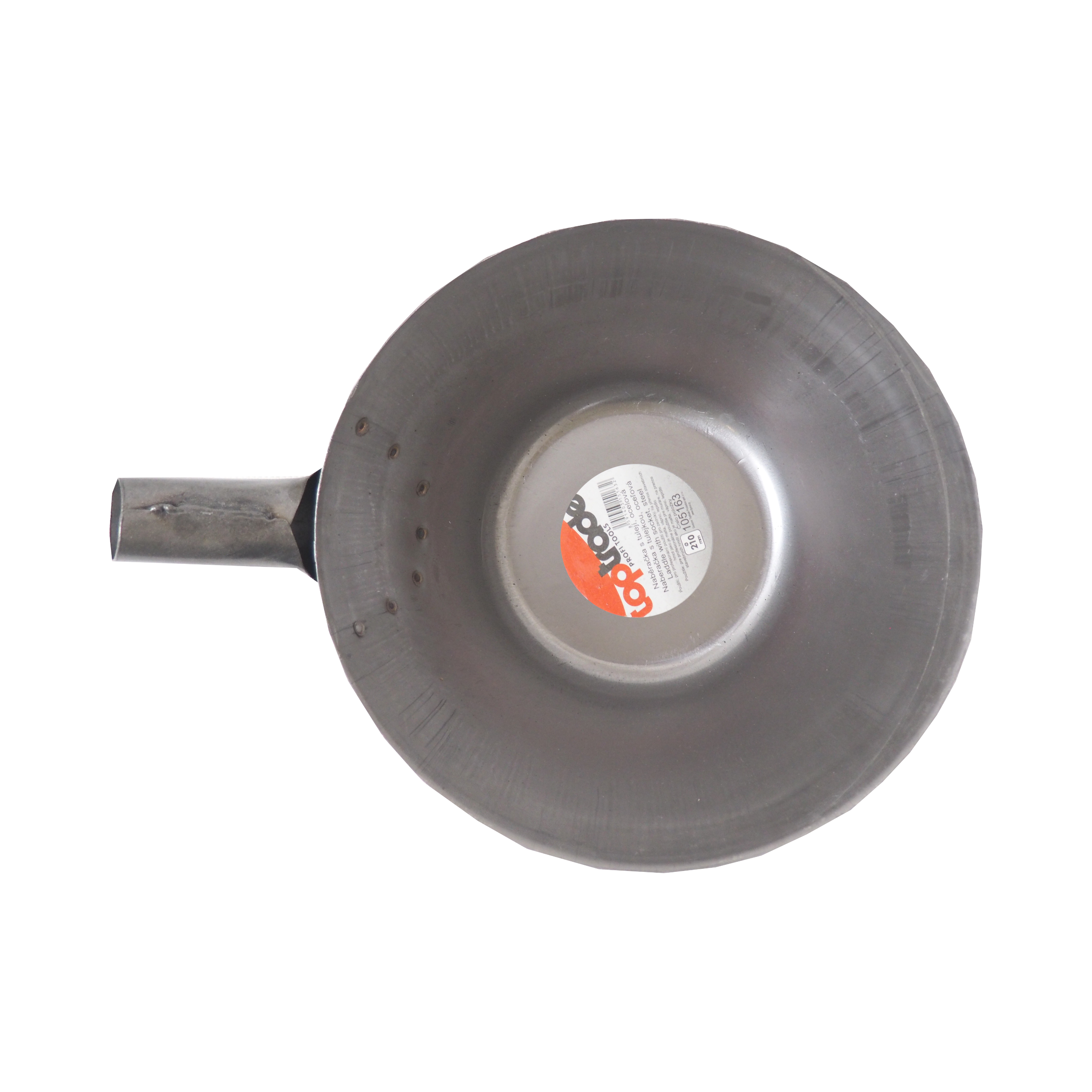 TOPTRADE naběračka s tulejí, ocelová, Ø 210 mm