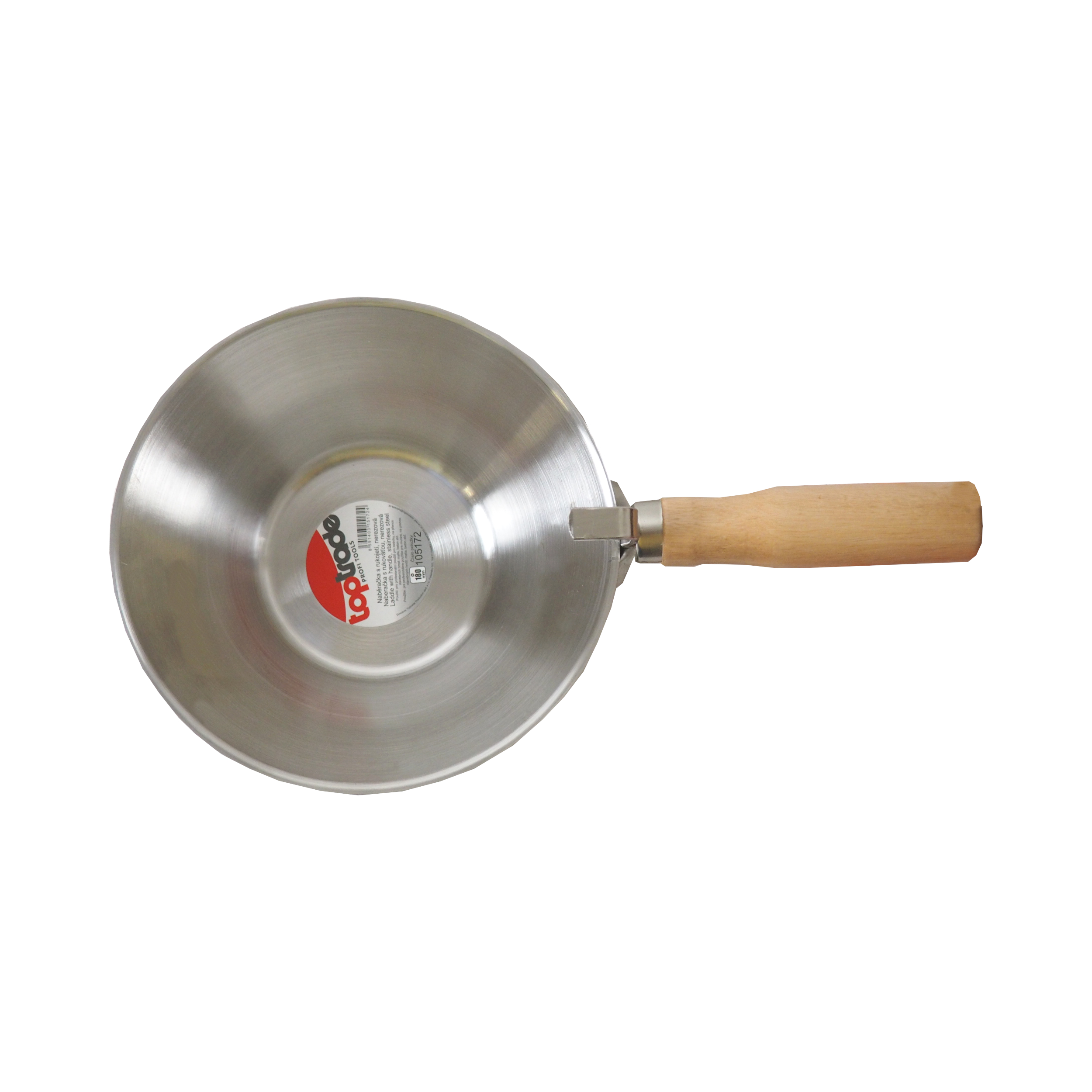 TOPTRADE naběračka s rukojetí, nerezová, Ø 180 mm