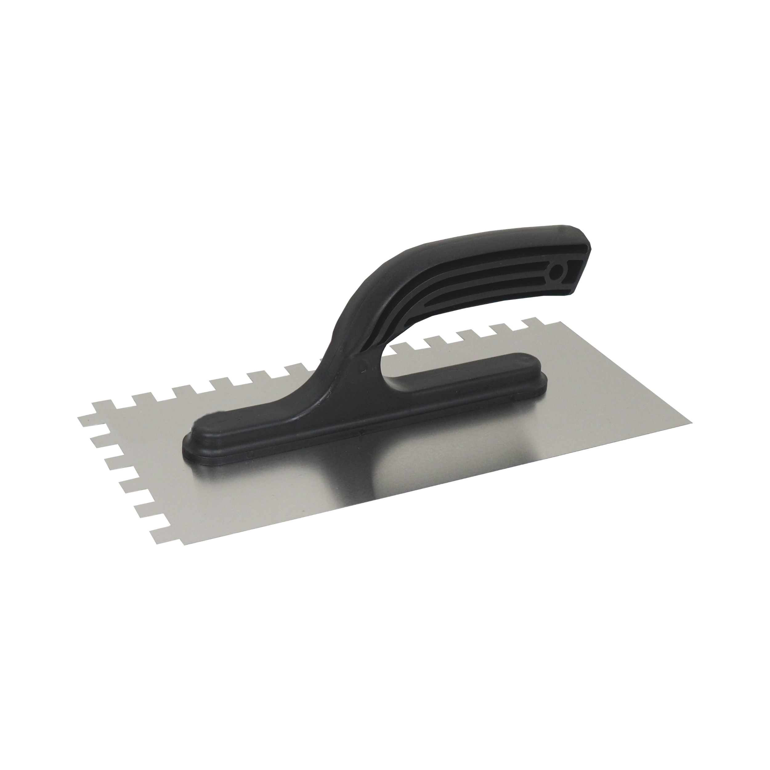 TOPTRADE nerezové hladítko 270×130 mm, zub 8 mm, plastová rukojeť – hobby