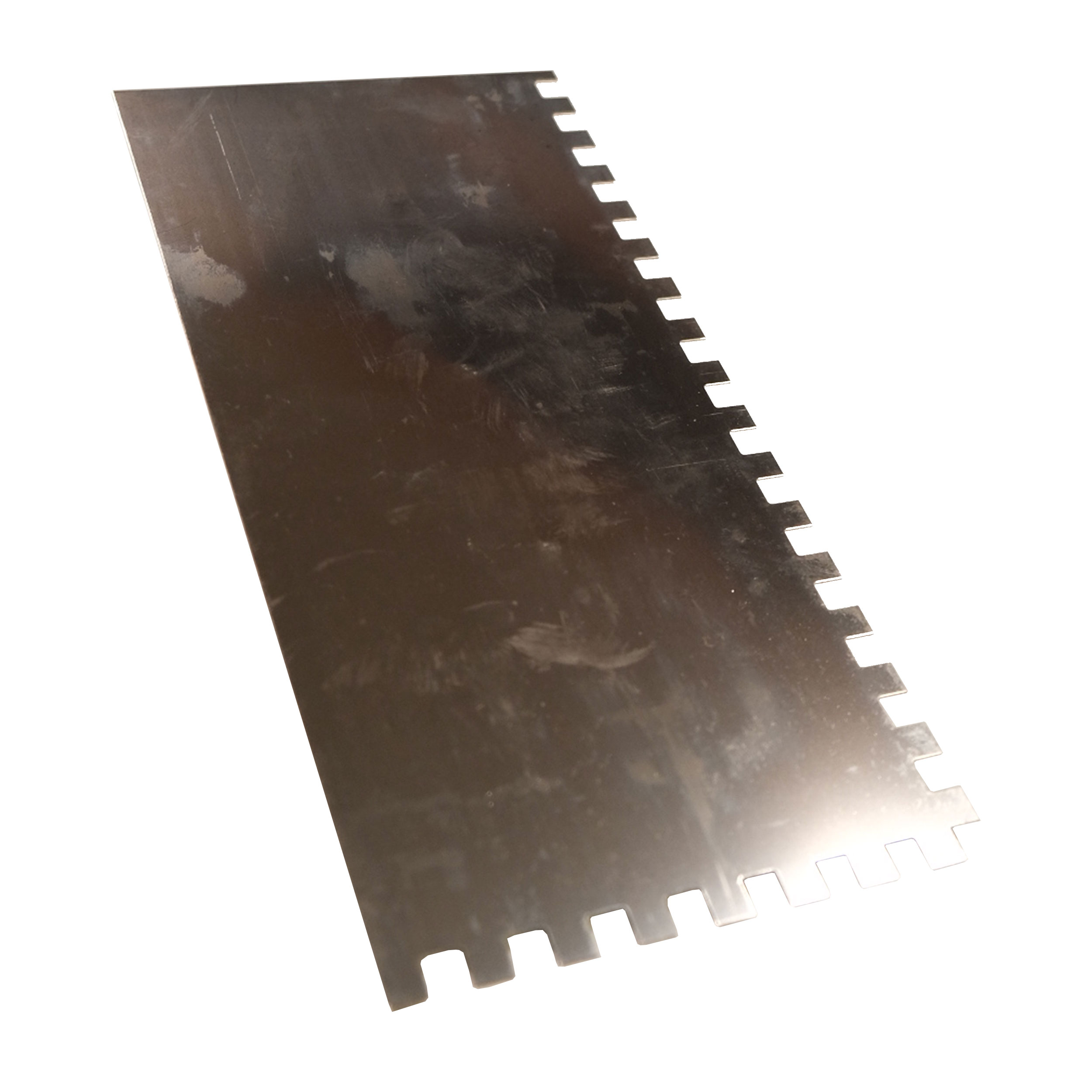 TOPTRADE nerezové hladítko 270×130 mm, zub 8 mm, plastová rukojeť – hobby