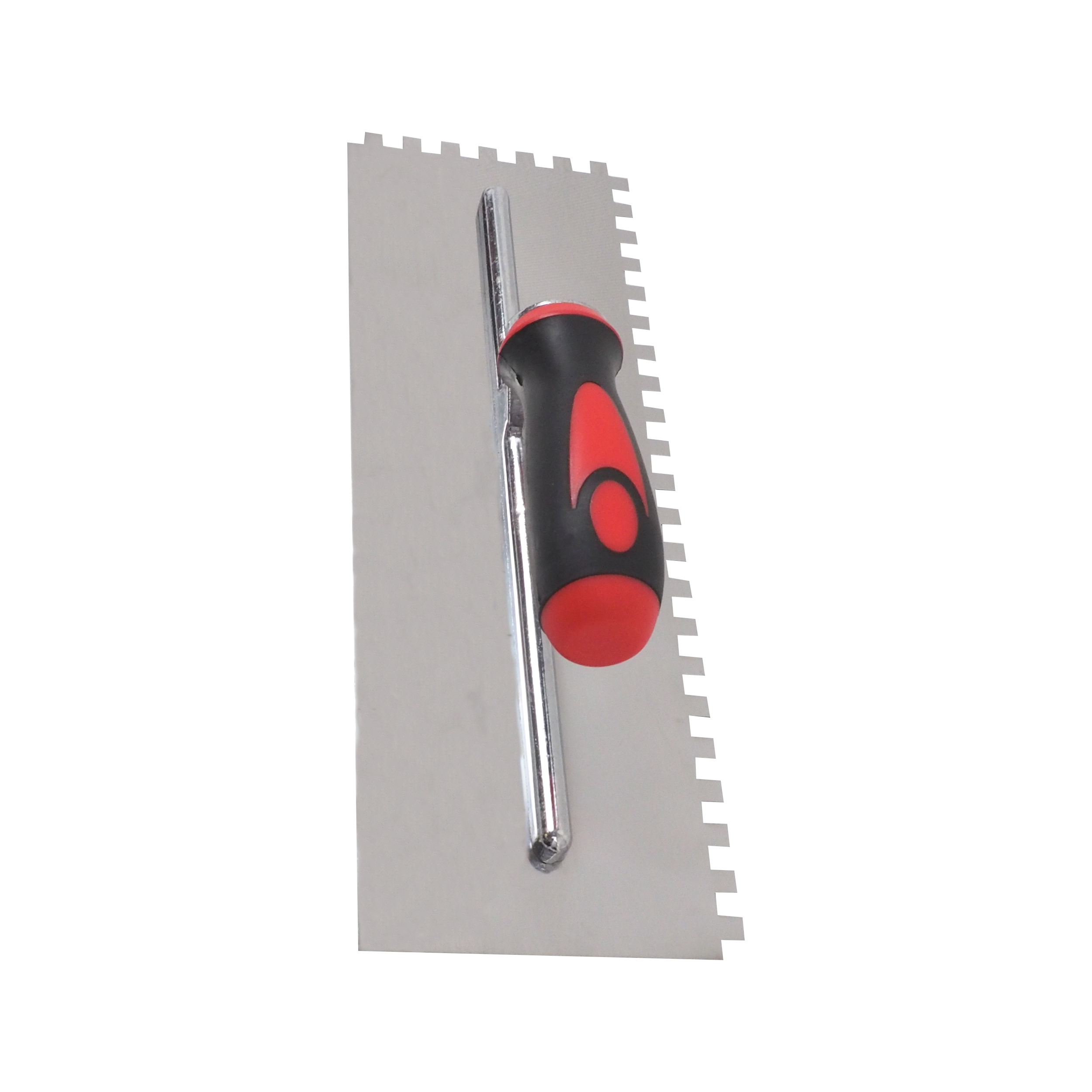 TOPTRADE hladítko nerezové, pogumovaná rukojeť, zub 8 mm, 360 × 120 mm