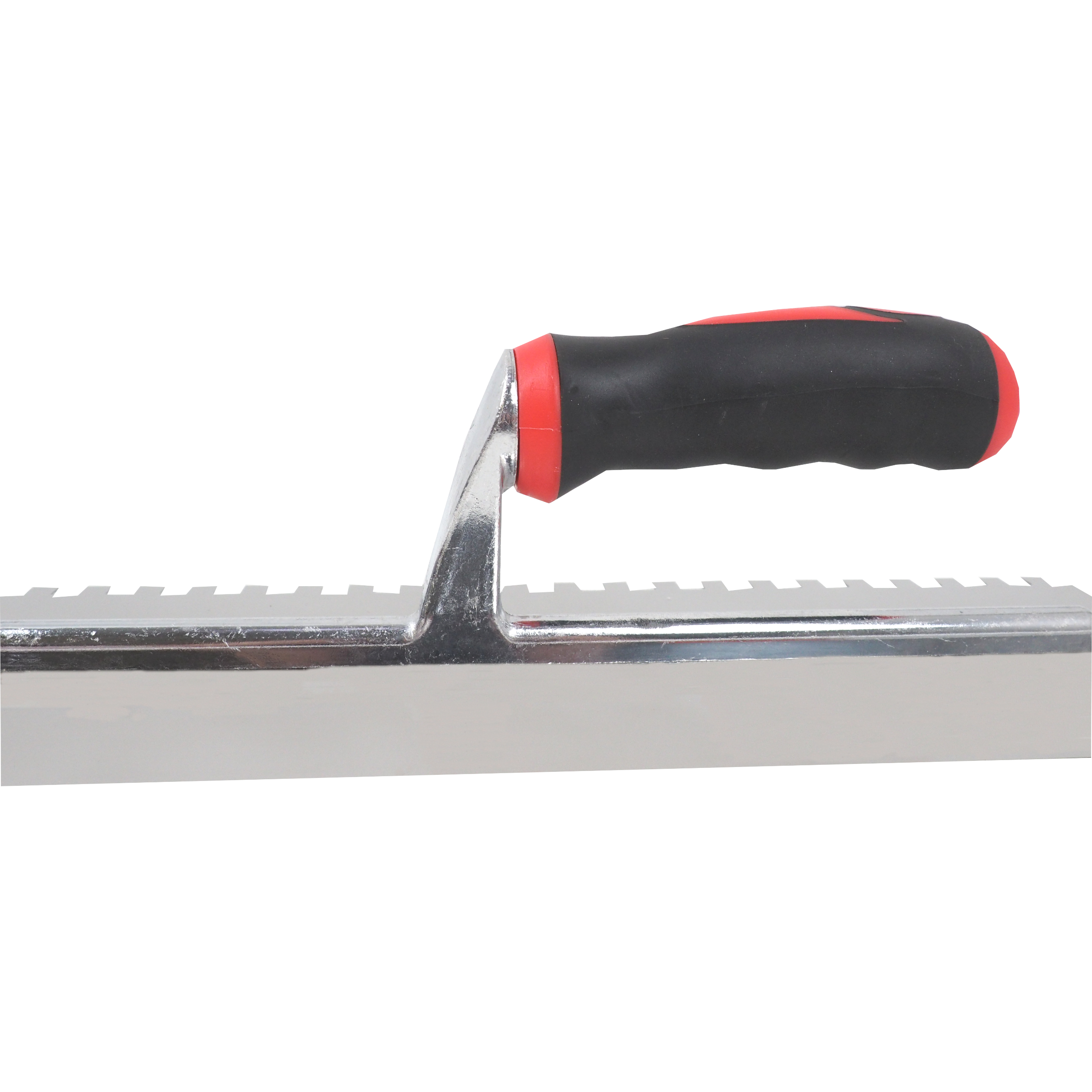 TOPTRADE hladítko nerezové, pogumovaná rukojeť, zub 8 mm, 360 × 120 mm