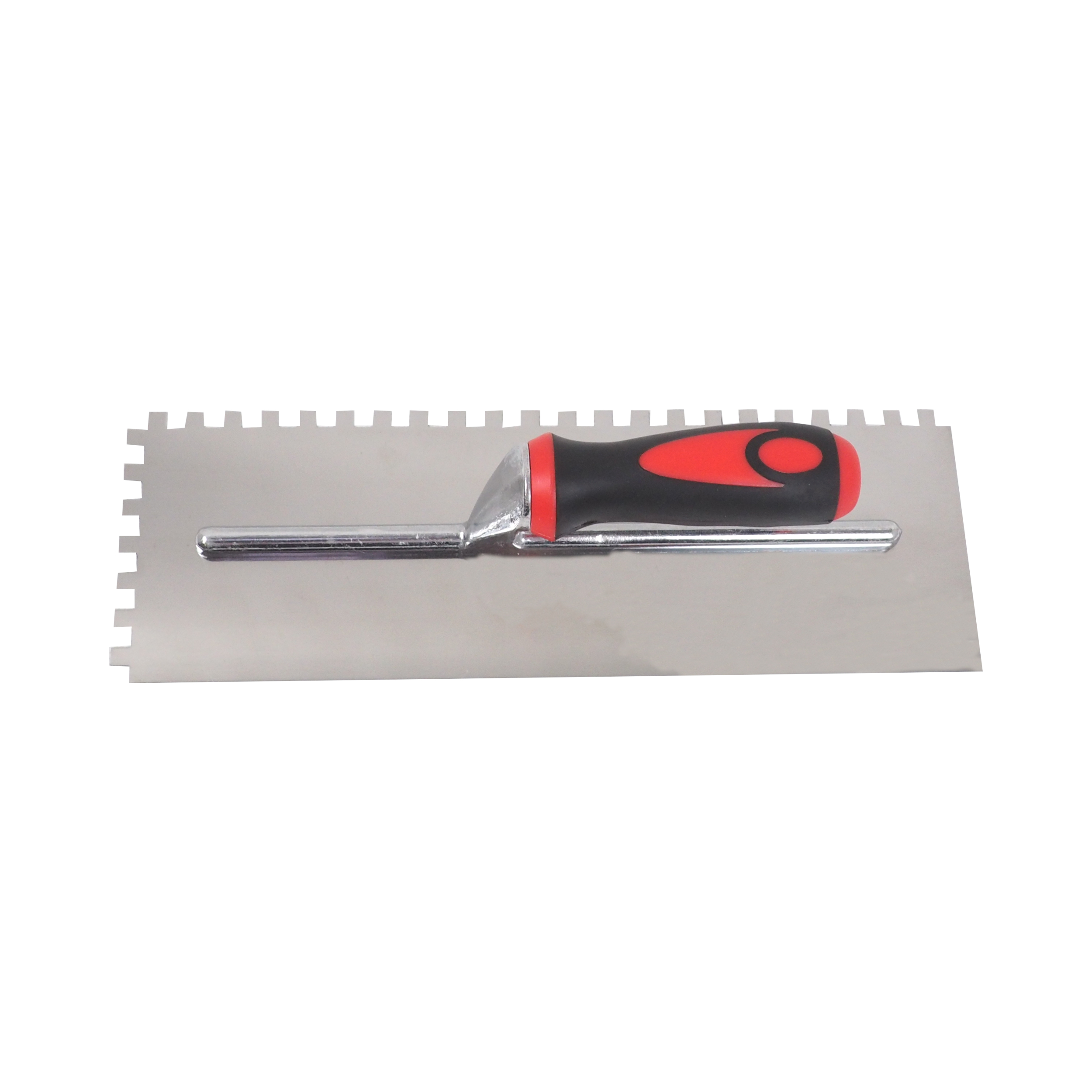 TOPTRADE hladítko nerezové, pogumovaná rukojeť, zub 8 mm, 360 × 120 mm