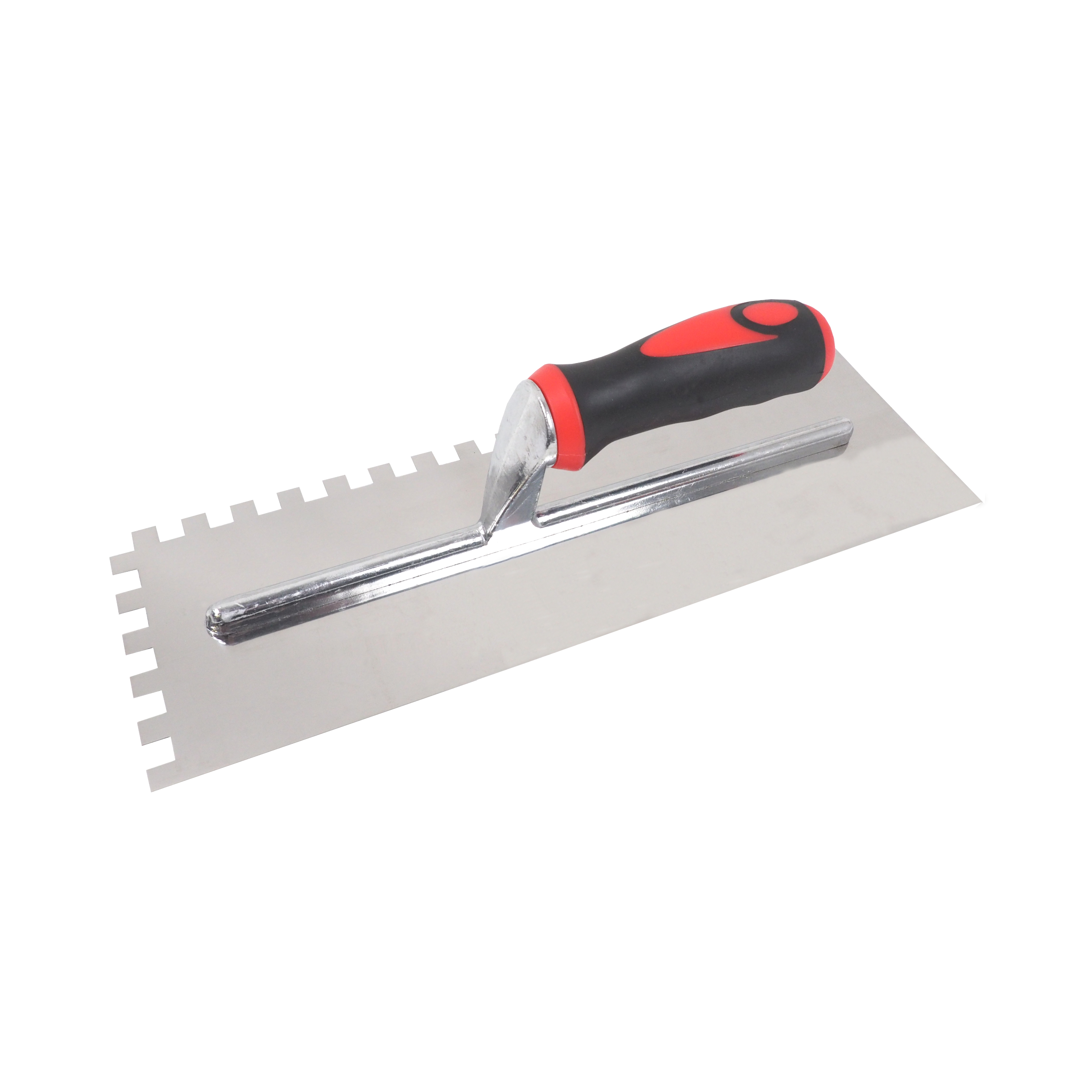 TOPTRADE nerezové hladítko 360 × 120 mm, zub 10 mm, pogumovaná rukojeť