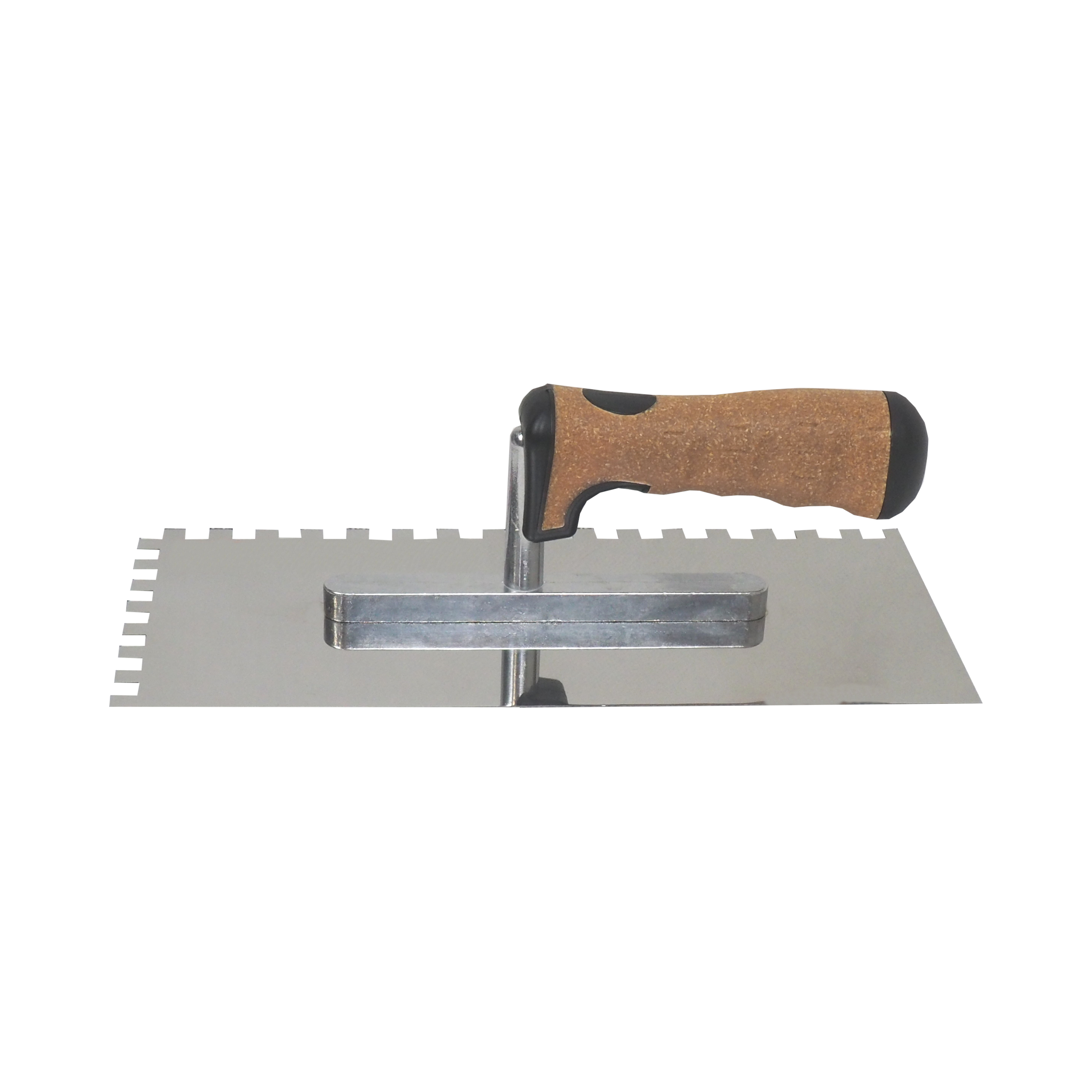 TOPTRADE hladítko nerezové, s EKO rukojetí, zub 8 mm, 270 x 130 mm, profi