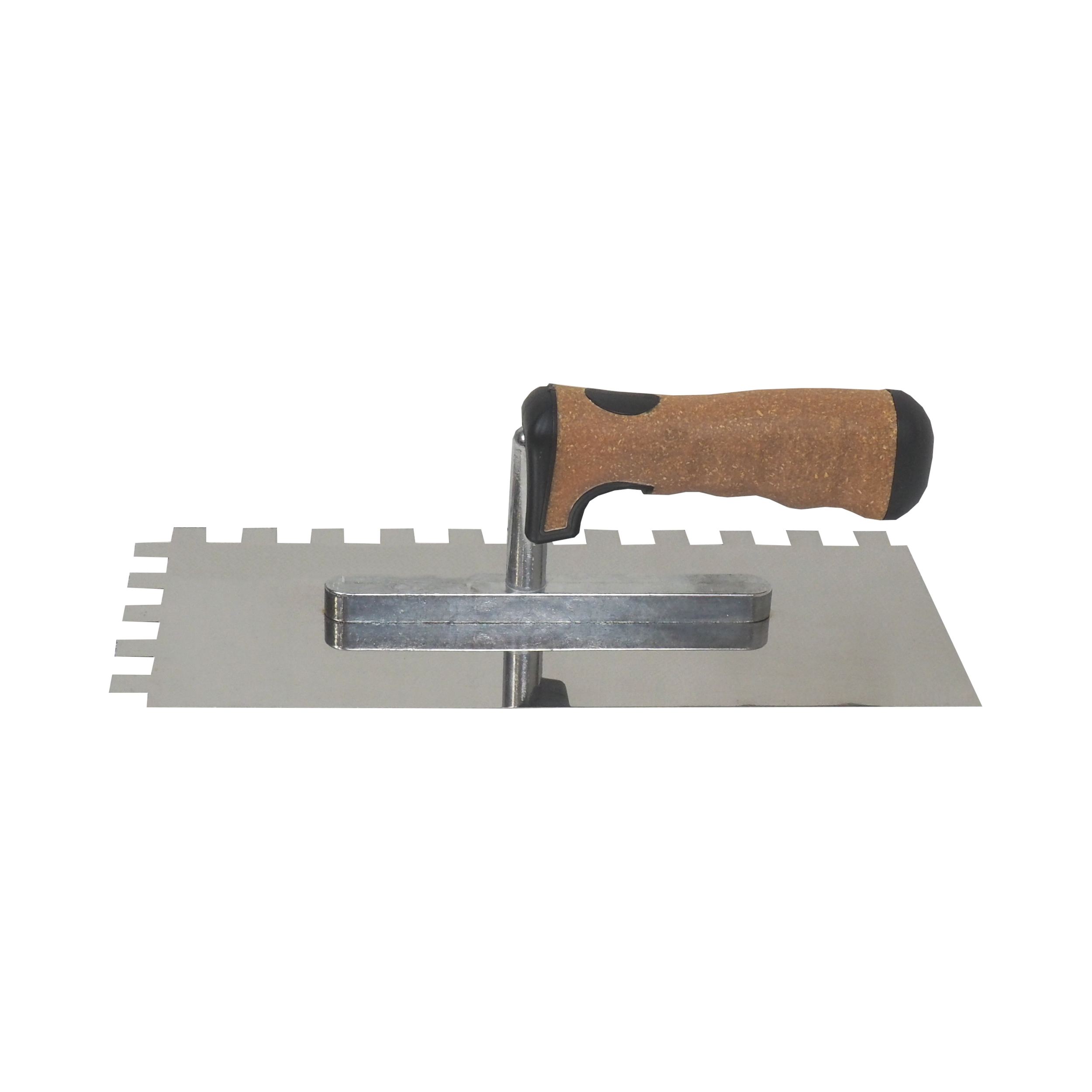 TOPTRADE hladítko nerezové, s EKO rukojetí, zub 12 mm, 270 x 130 mm, profi