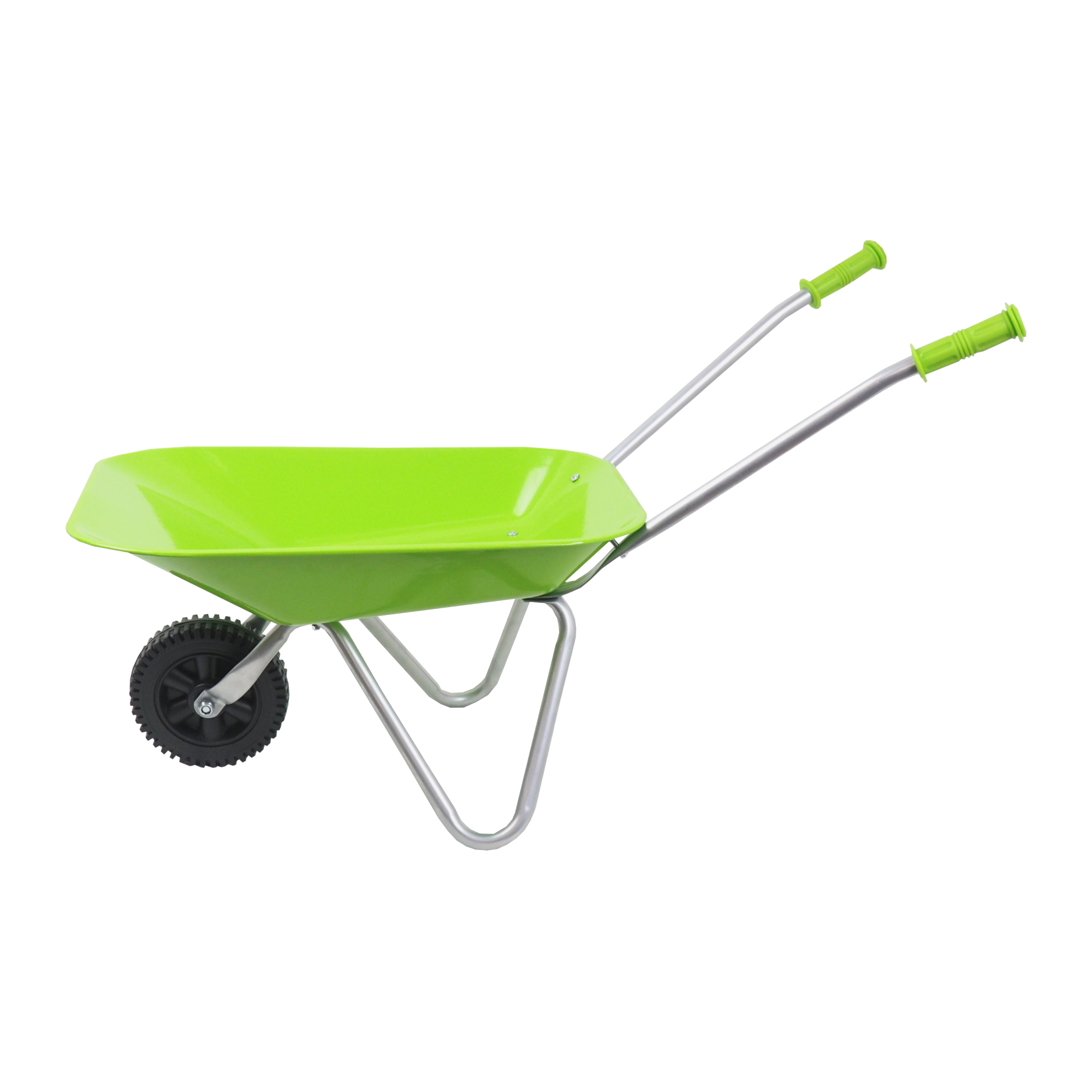 TOPTRADE dětské zahradní kolečko, kovové, zelené, nosnost 5 kg