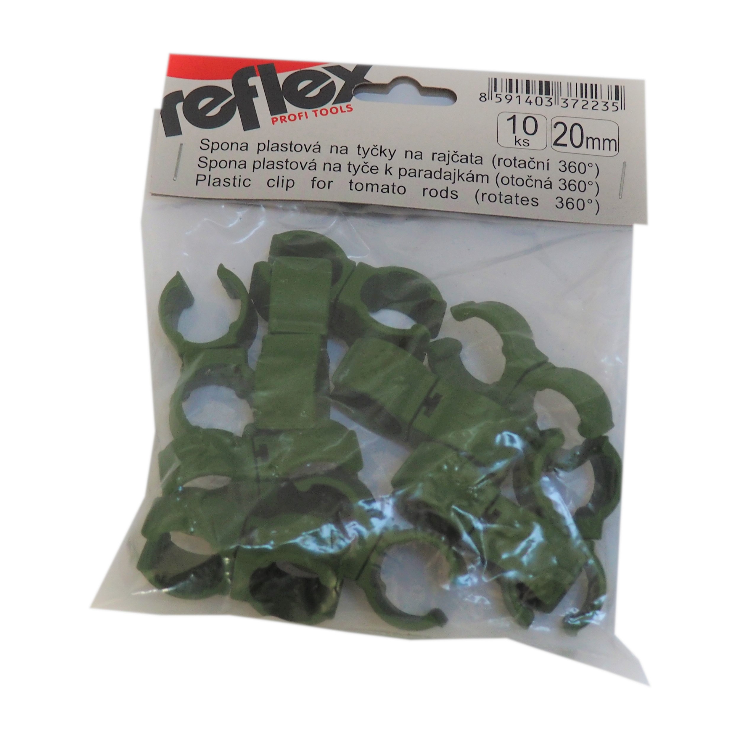 TOPTRADE kloubová spona na zahradní tyče Ø 20 mm – plast, 10 ks