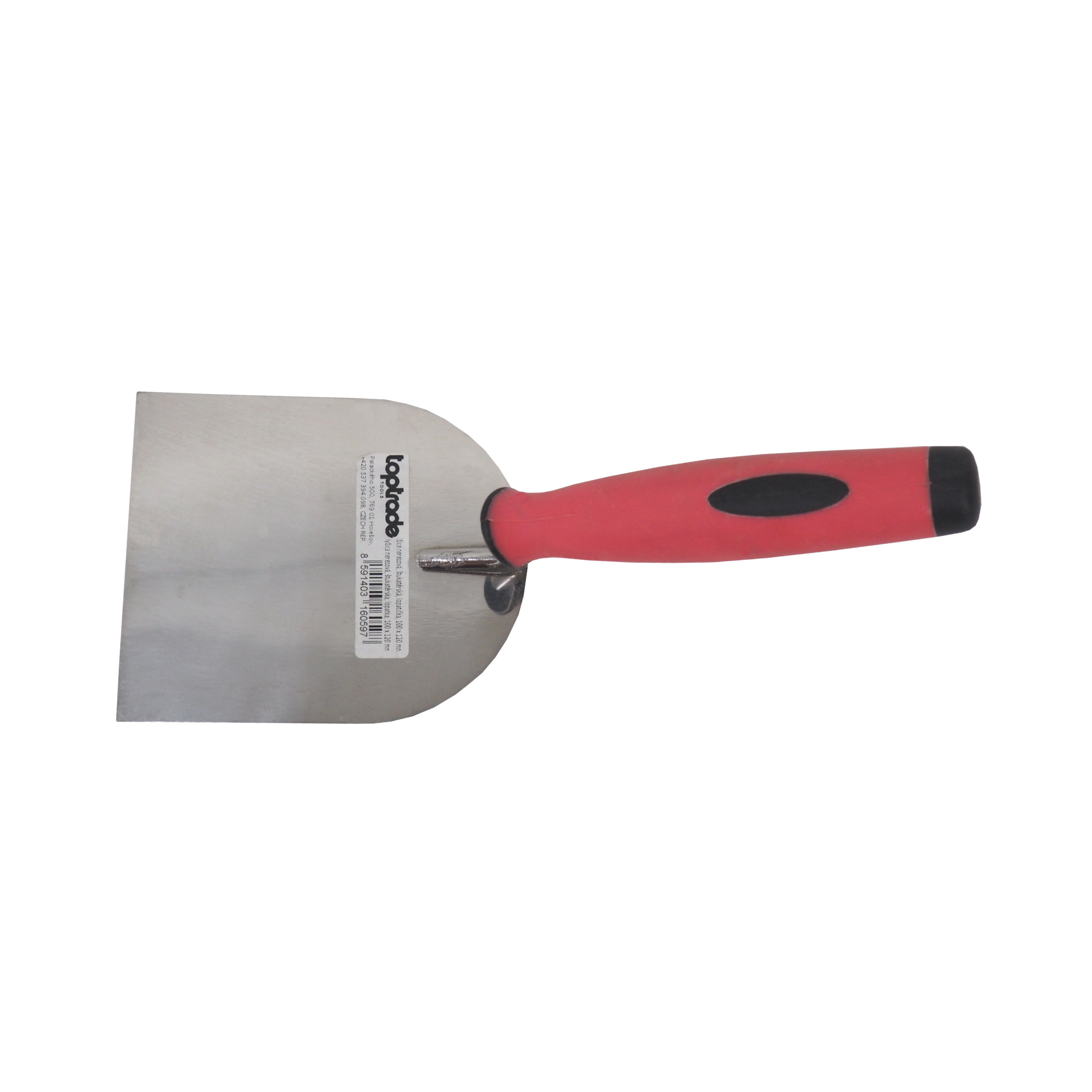 TOPTRADE nerezová štukatérská lžíce, lopatička 120 × 100 mm