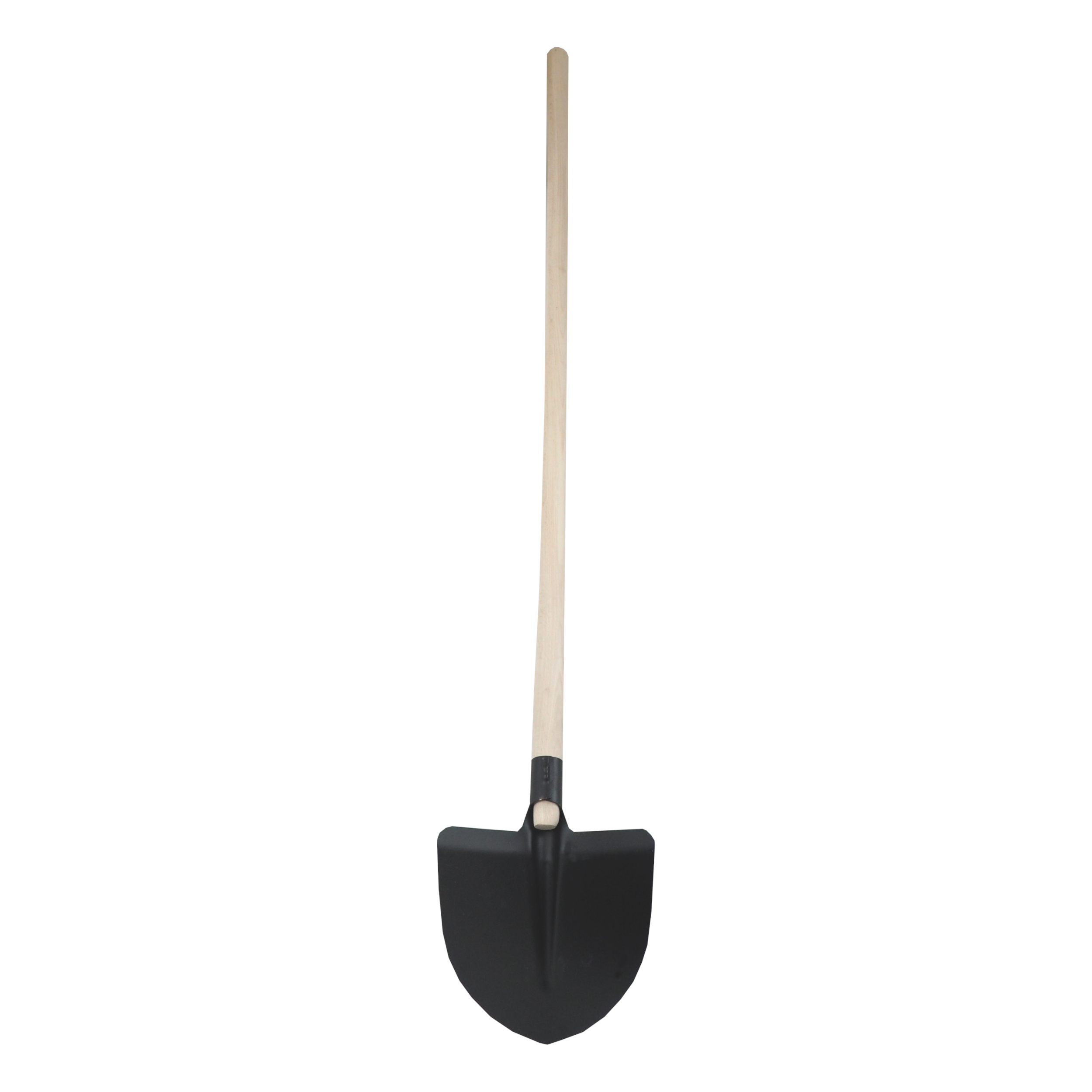 TOPTRADE ocelová lopata srdcovka, černý lak – prohnutá násada 130 cm
