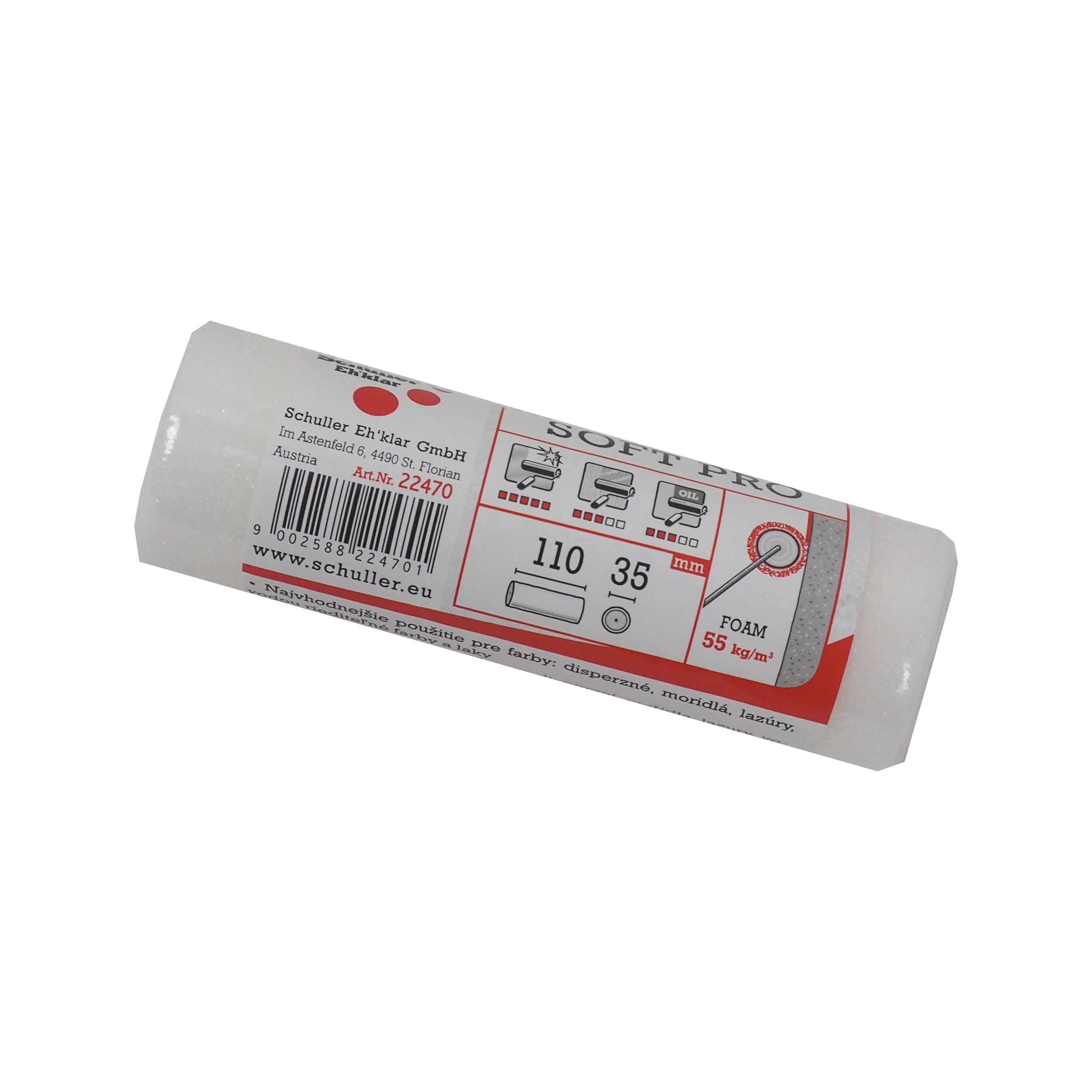 Váleček Soft PRO HK, pěnový, rovné konce 110 mm