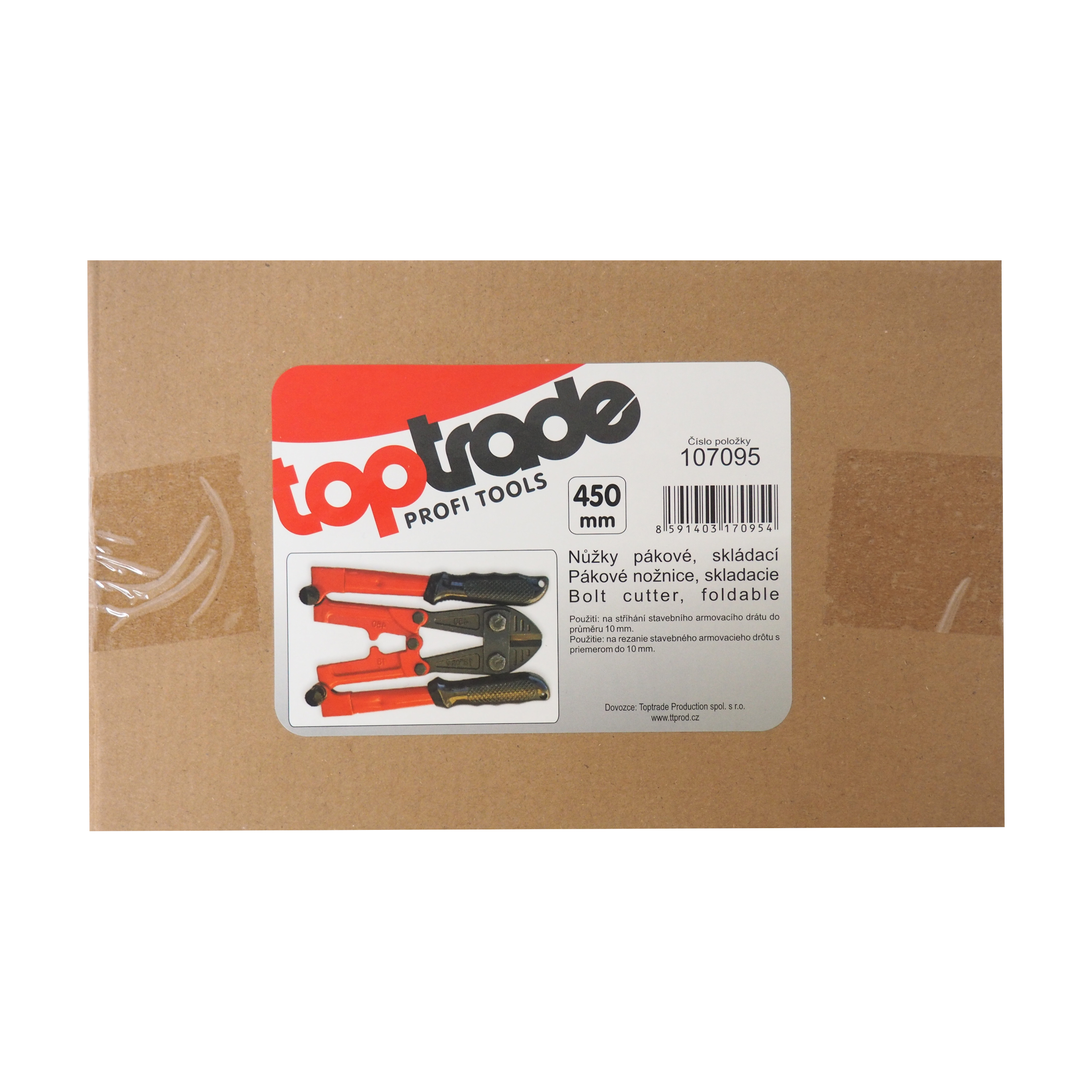 TOPTRADE pákové kleště skládací 450 mm, do Ø 10 mm