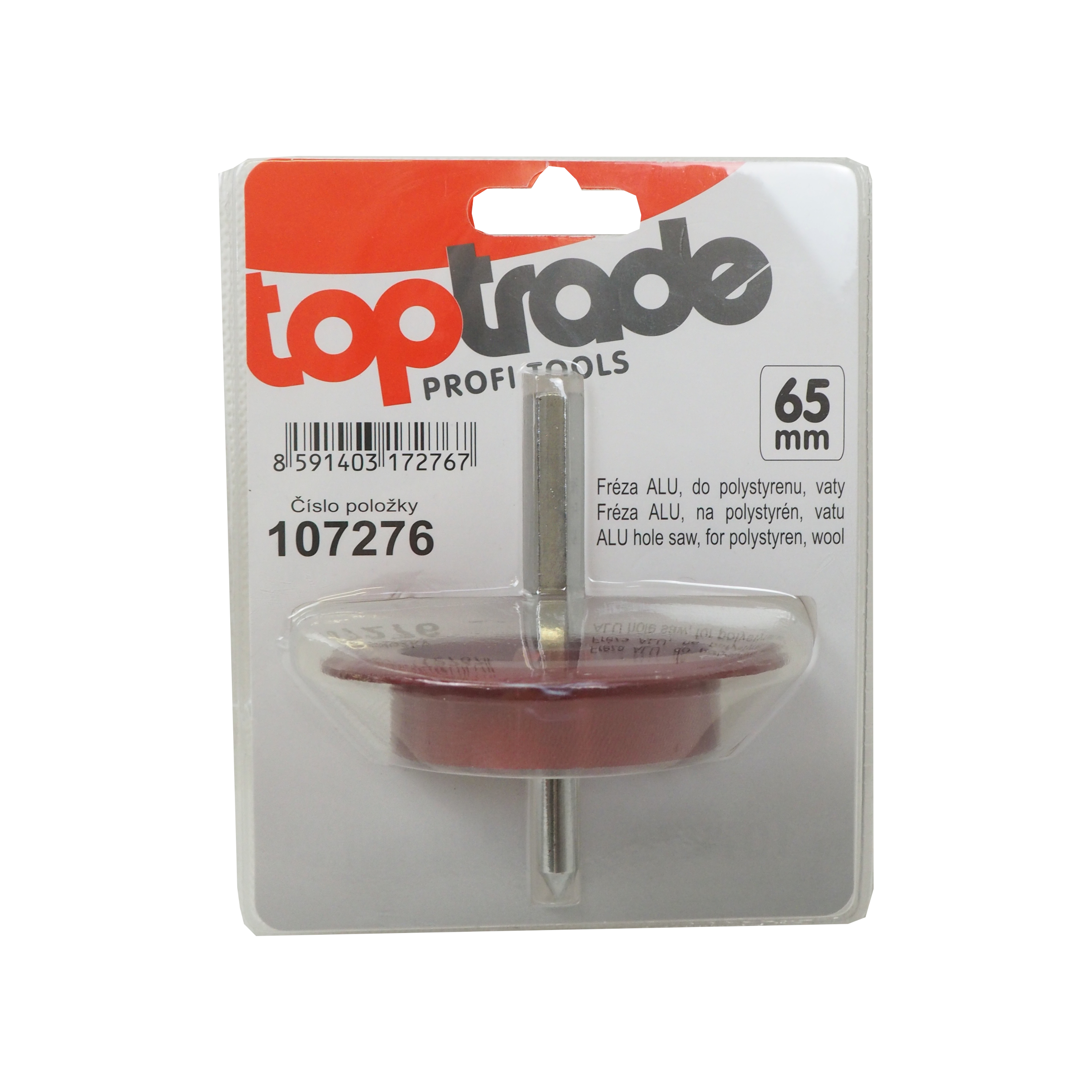 TOPTRADE fréza ALU Ø65 mm – do polystyrenu a vaty
