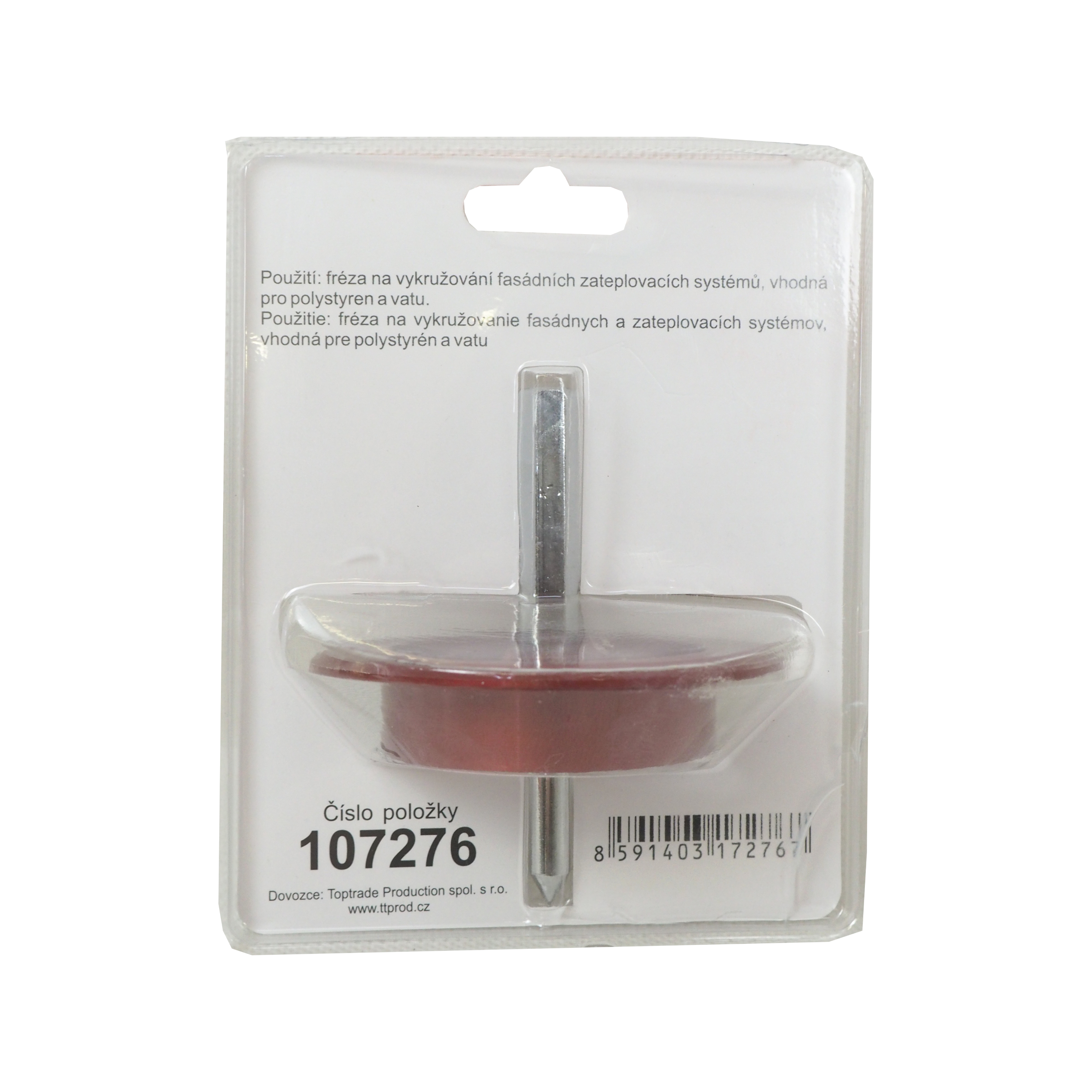 TOPTRADE fréza ALU Ø65 mm – do polystyrenu a vaty