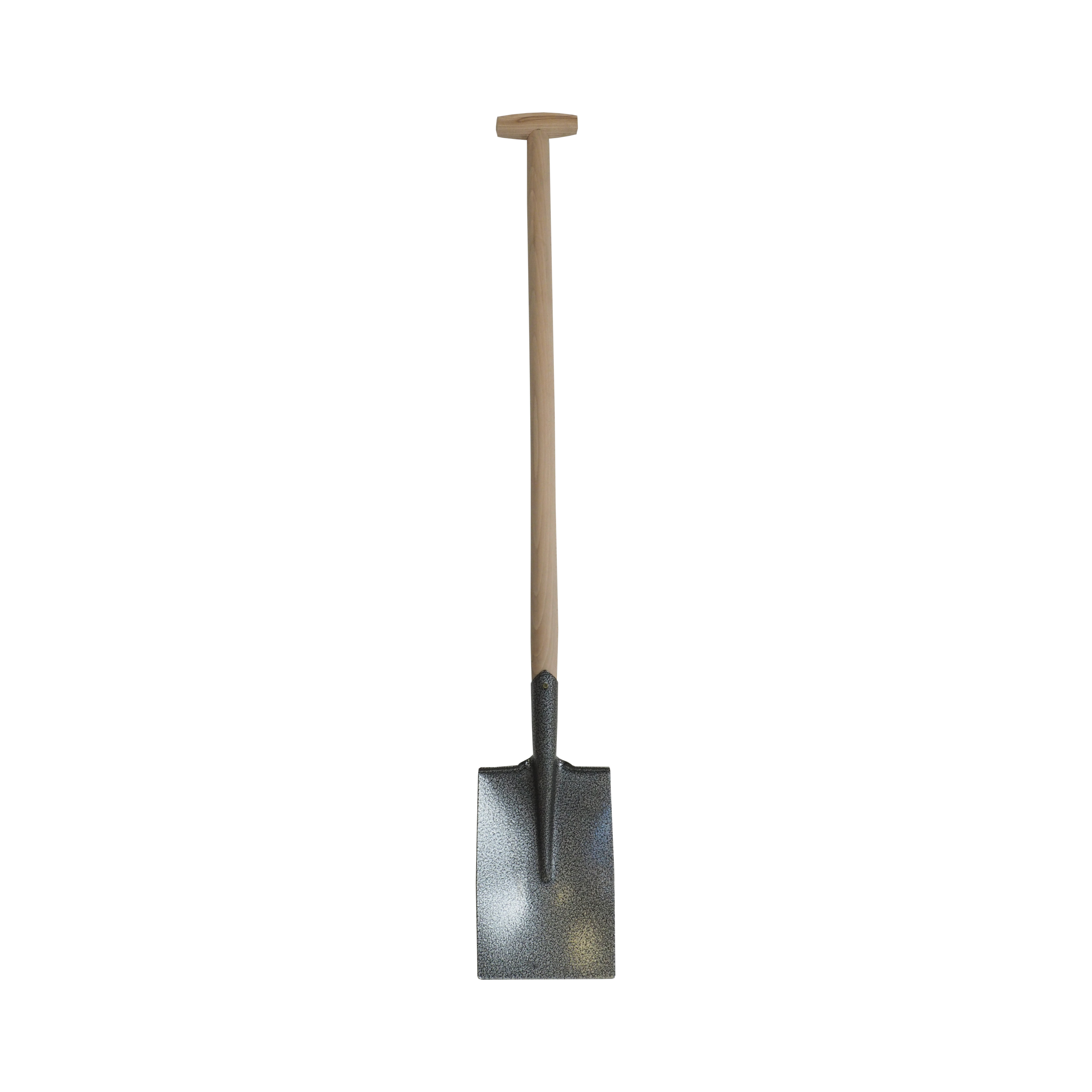 TOPTRADE rýč hranatý, T rukojeť, kladívkový lak, dřevěná násada