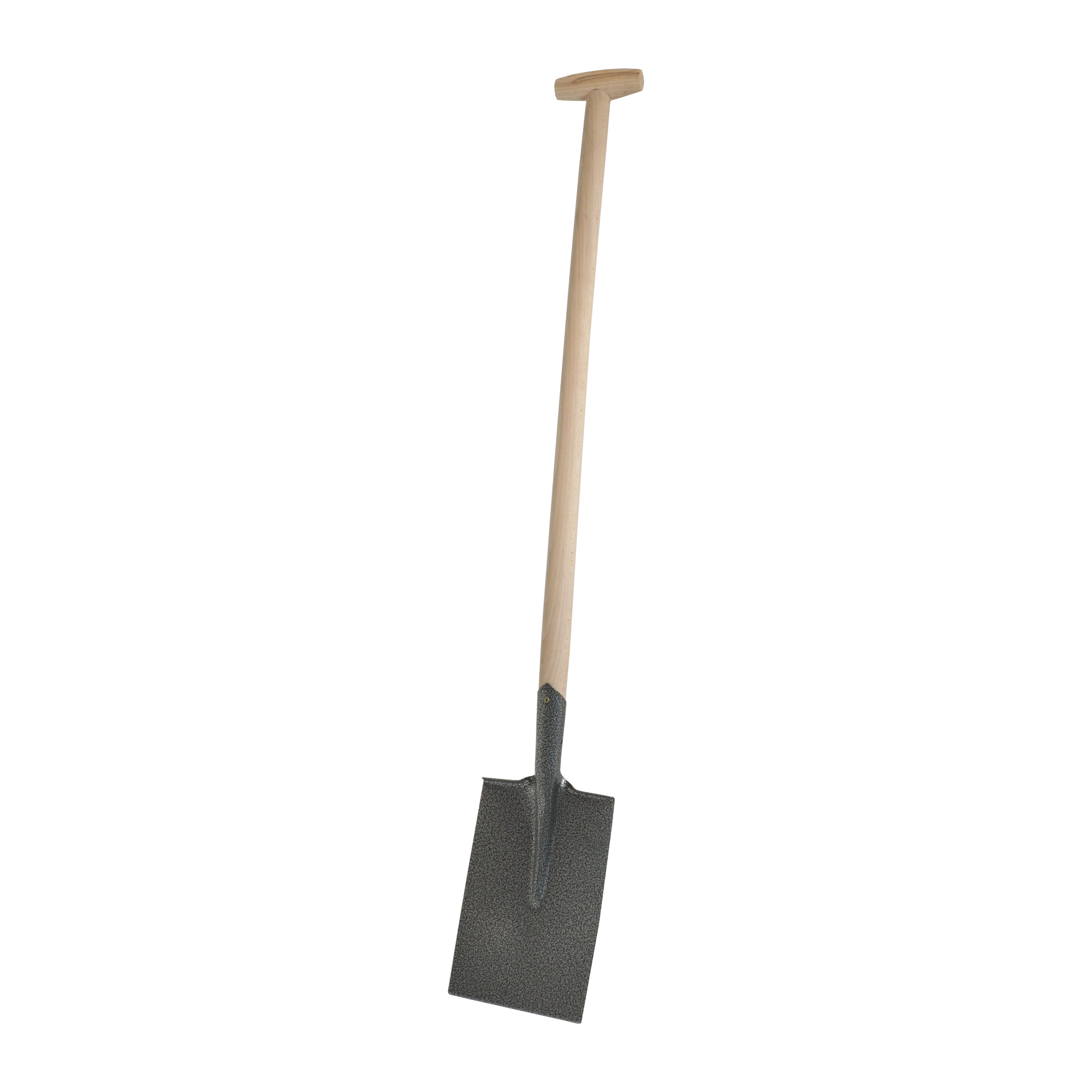 TOPTRADE rýč hranatý, T rukojeť, kladívkový lak, dřevěná násada