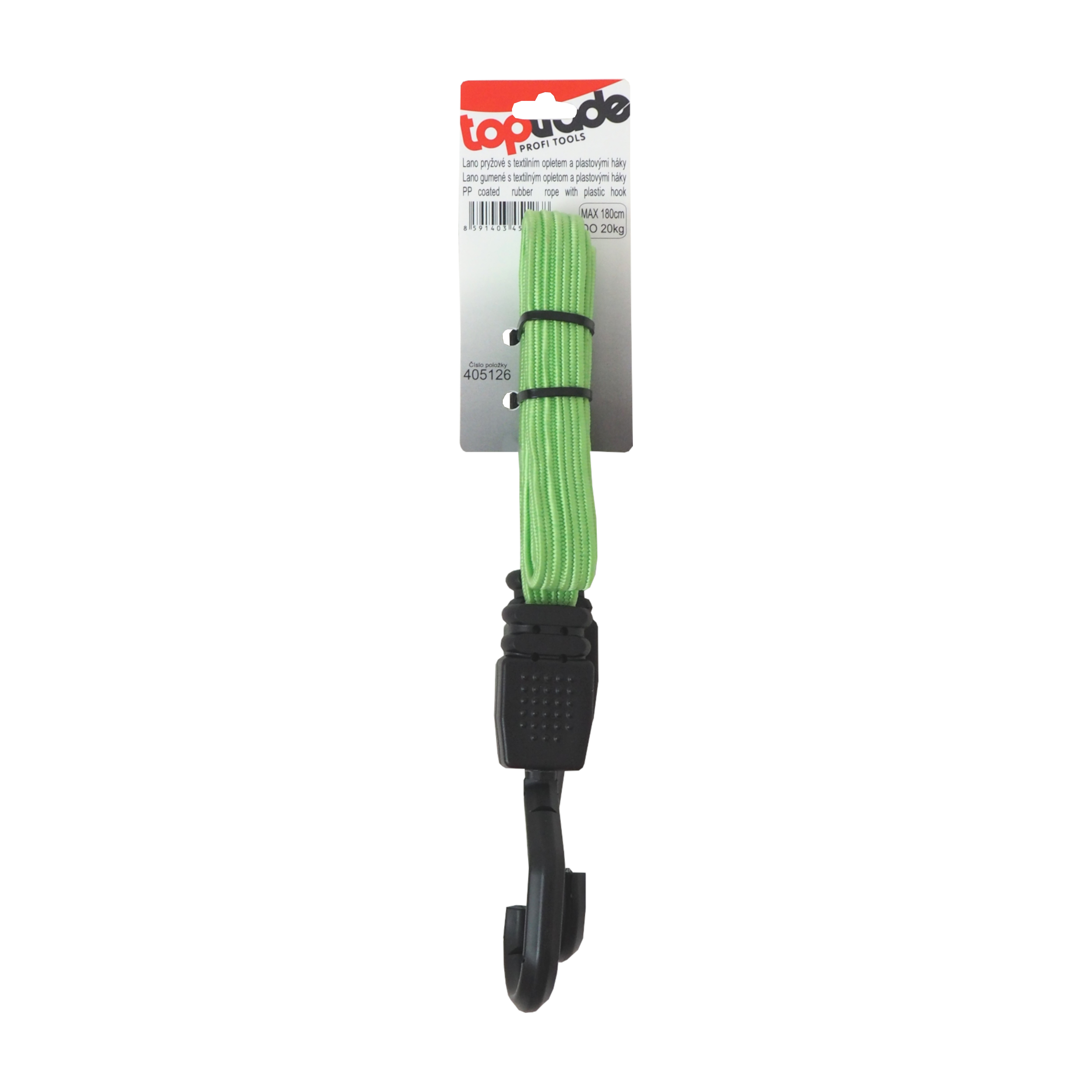 TOPTRADE expander lano Ø 18 mm, 80–180 cm, 20 kg