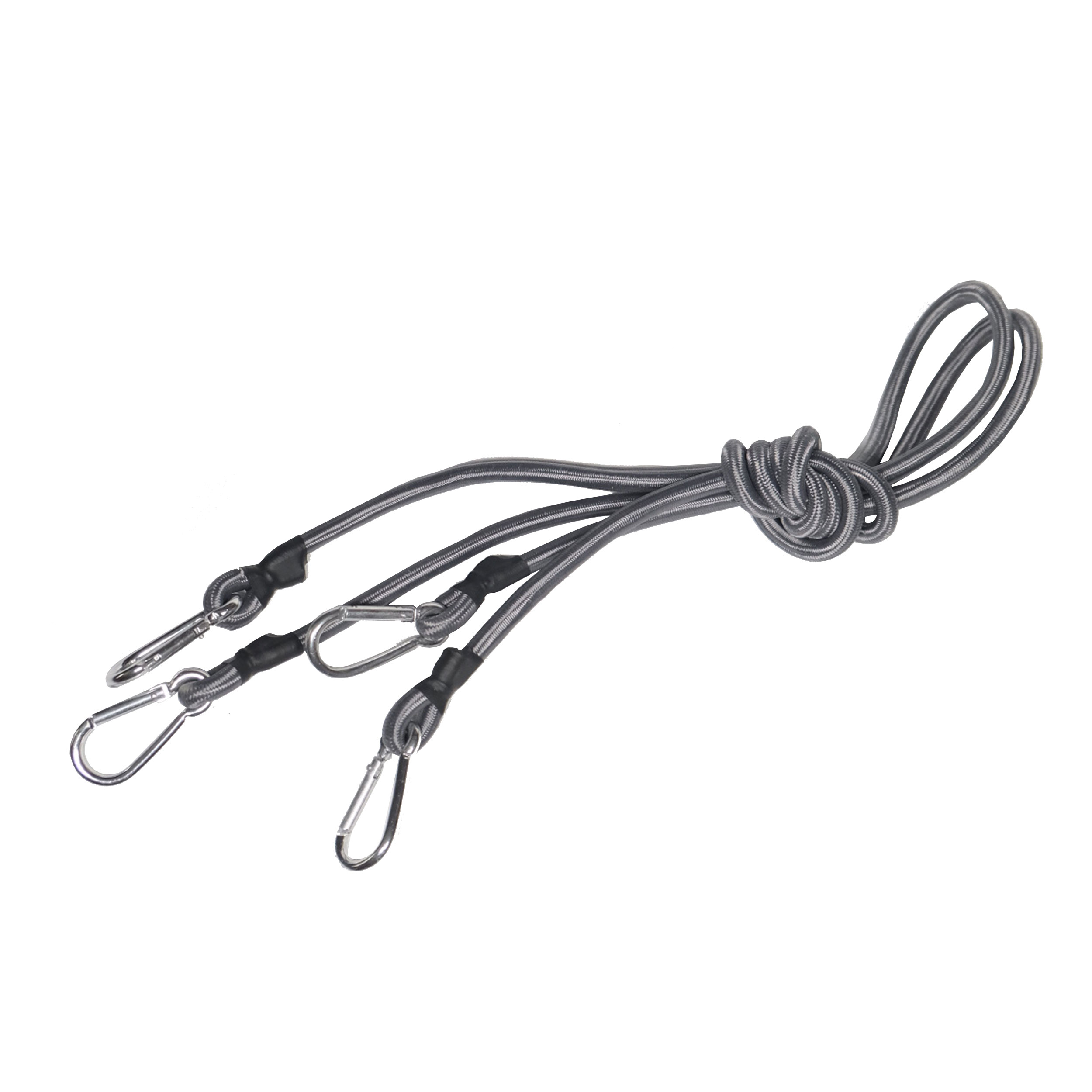 TOPTRADE gumolano s karabinami 120 cm, Ø 10 mm — 2 ks (15 kg)