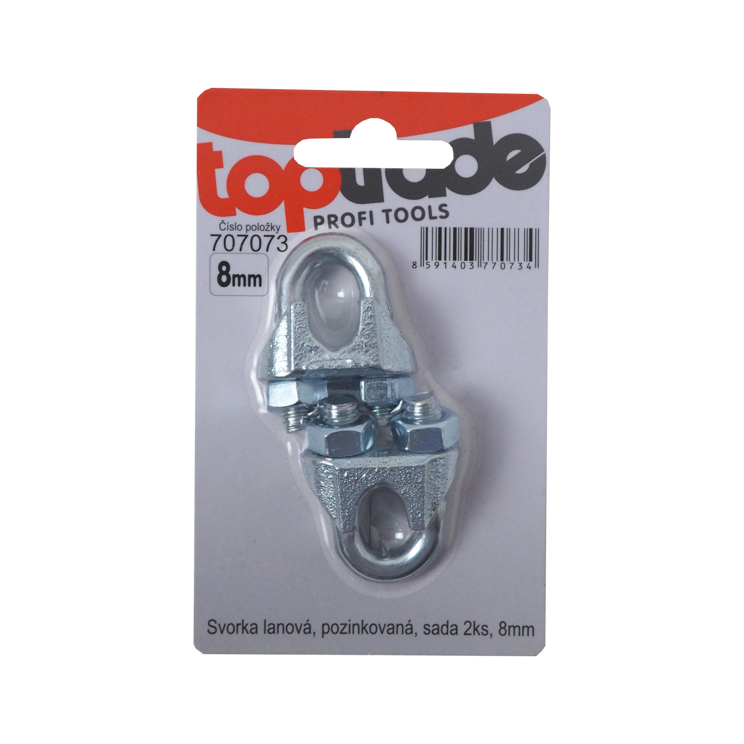 TOPTRADE svorka lanová 8 mm, pozink, 2 ks