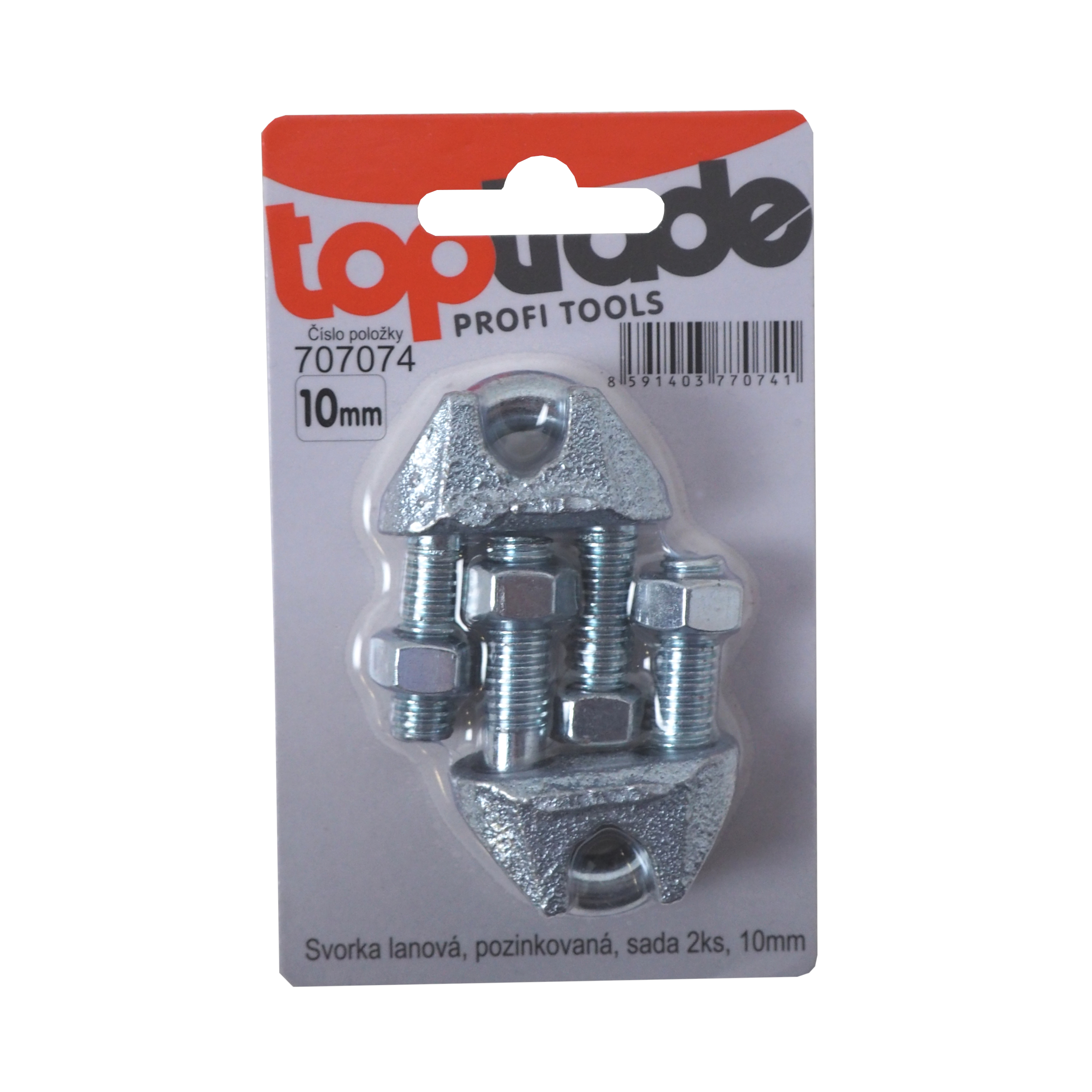 TOPTRADE svorka lanová 10 mm, pozinkovaná, 2 ks