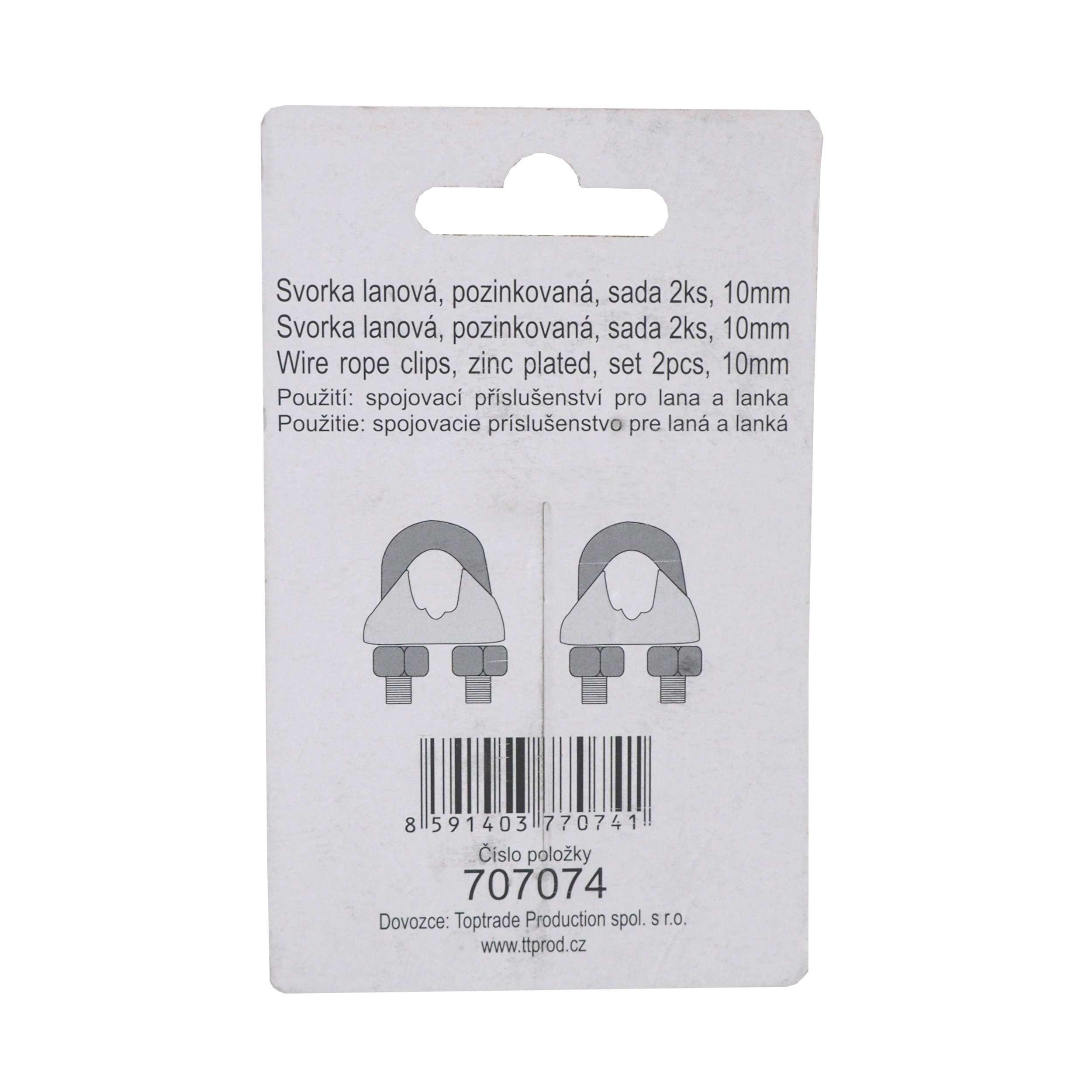 TOPTRADE svorka lanová 10 mm, pozinkovaná, 2 ks