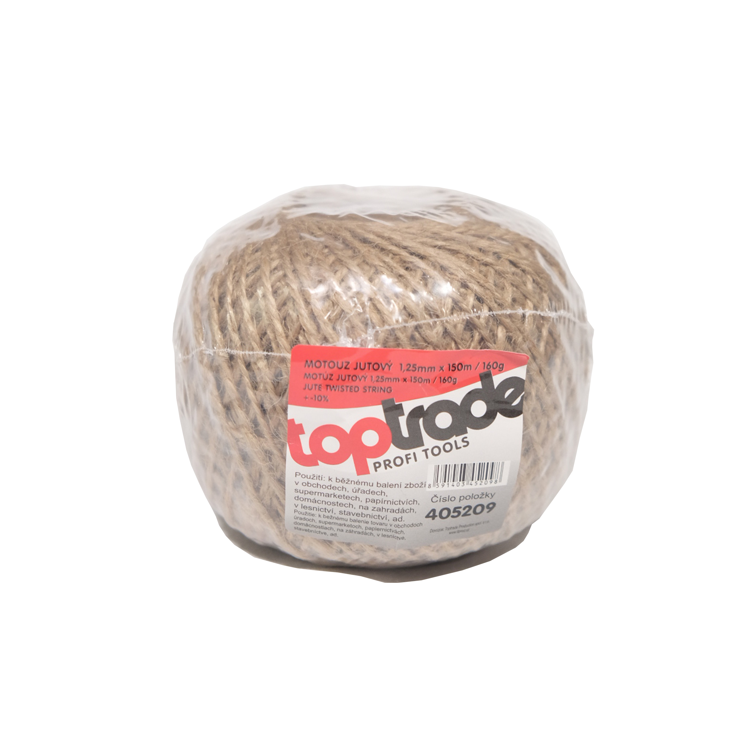 TOPTRADE Jutový motouz Ø 1,25 mm, 150 m (160 g)