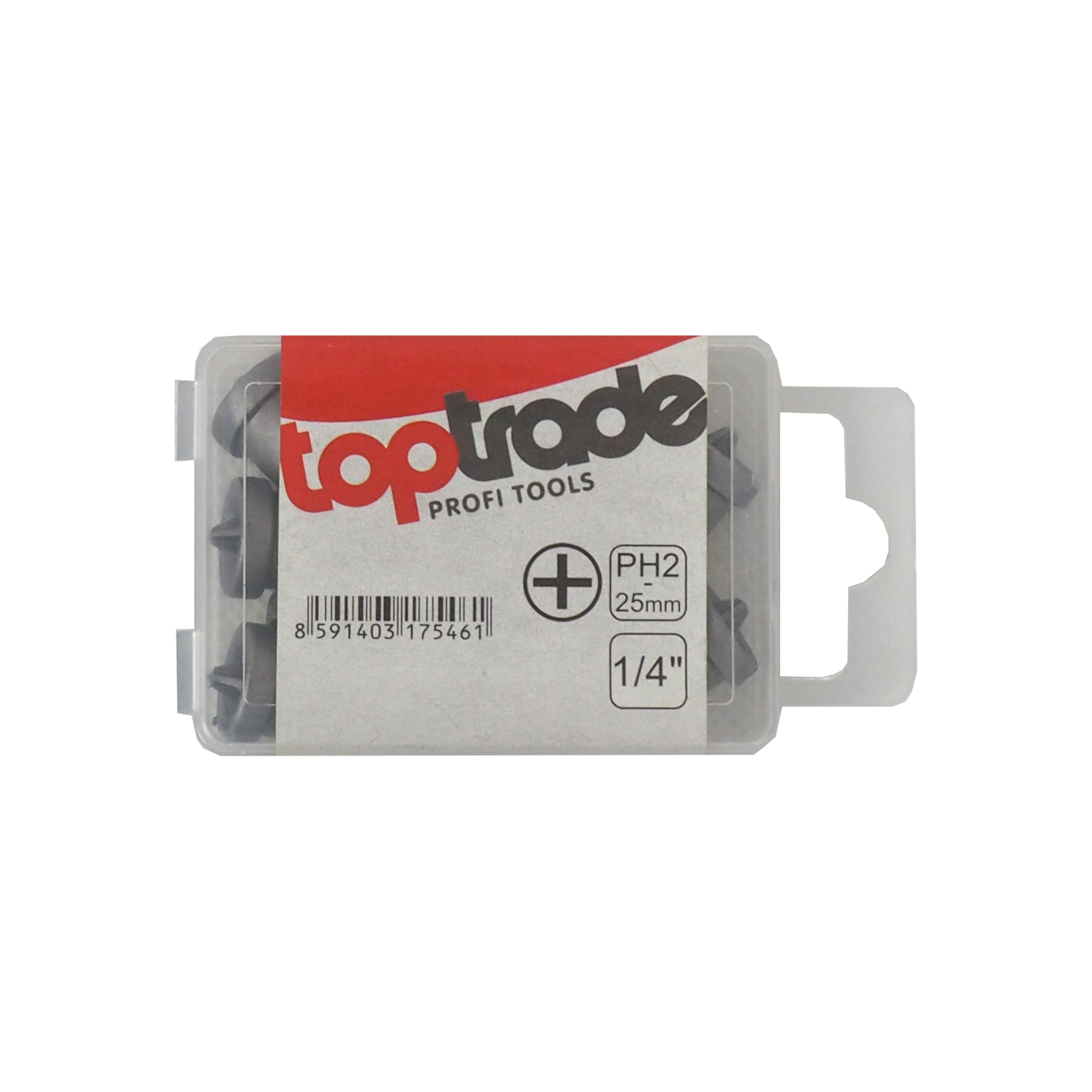 TOPTRADE bit PH 2 na sádrokarton s dorazem, 25 mm, sada 10 ks