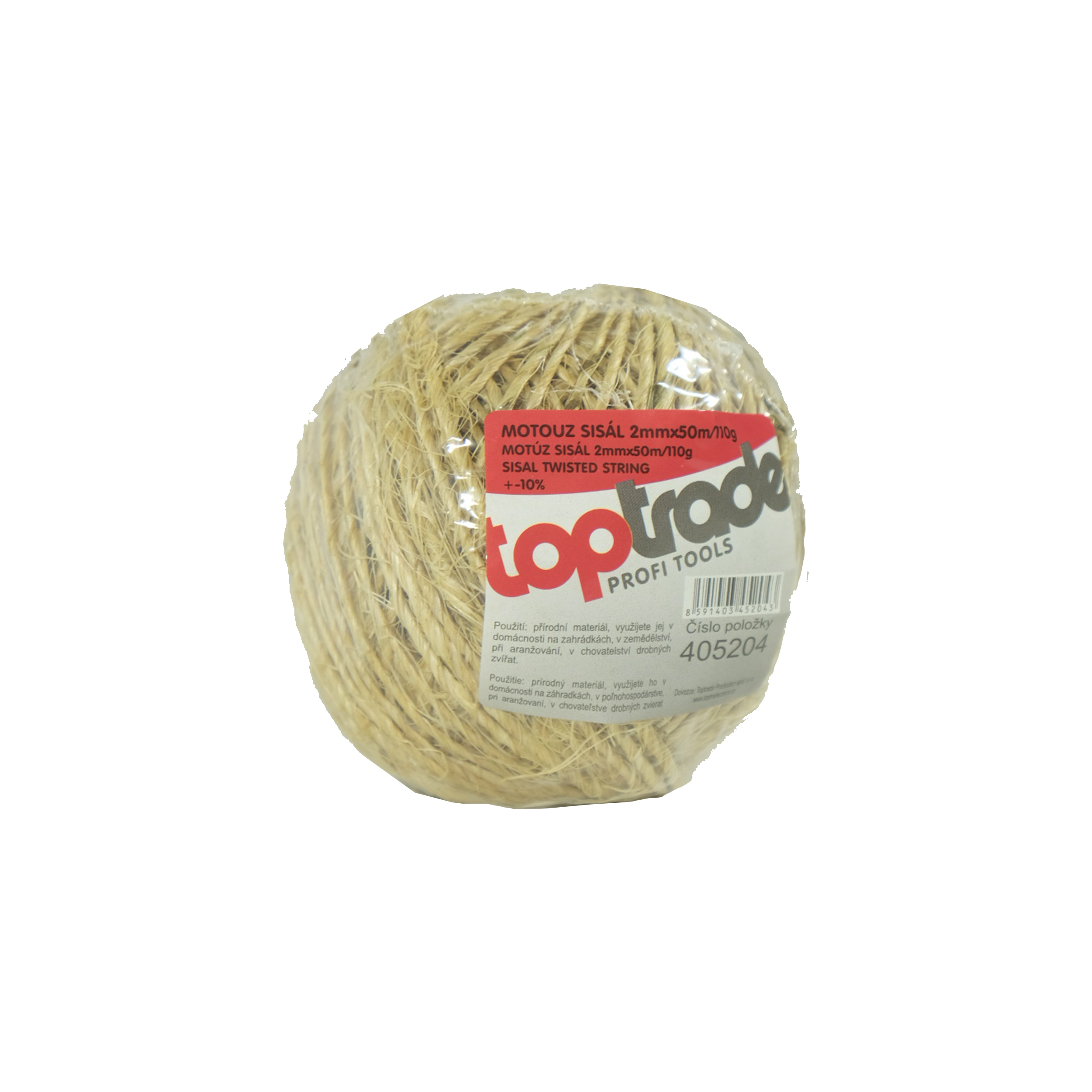 TOPTRADE sisálový motouz Ø 2 mm × 50 m, 110 g
