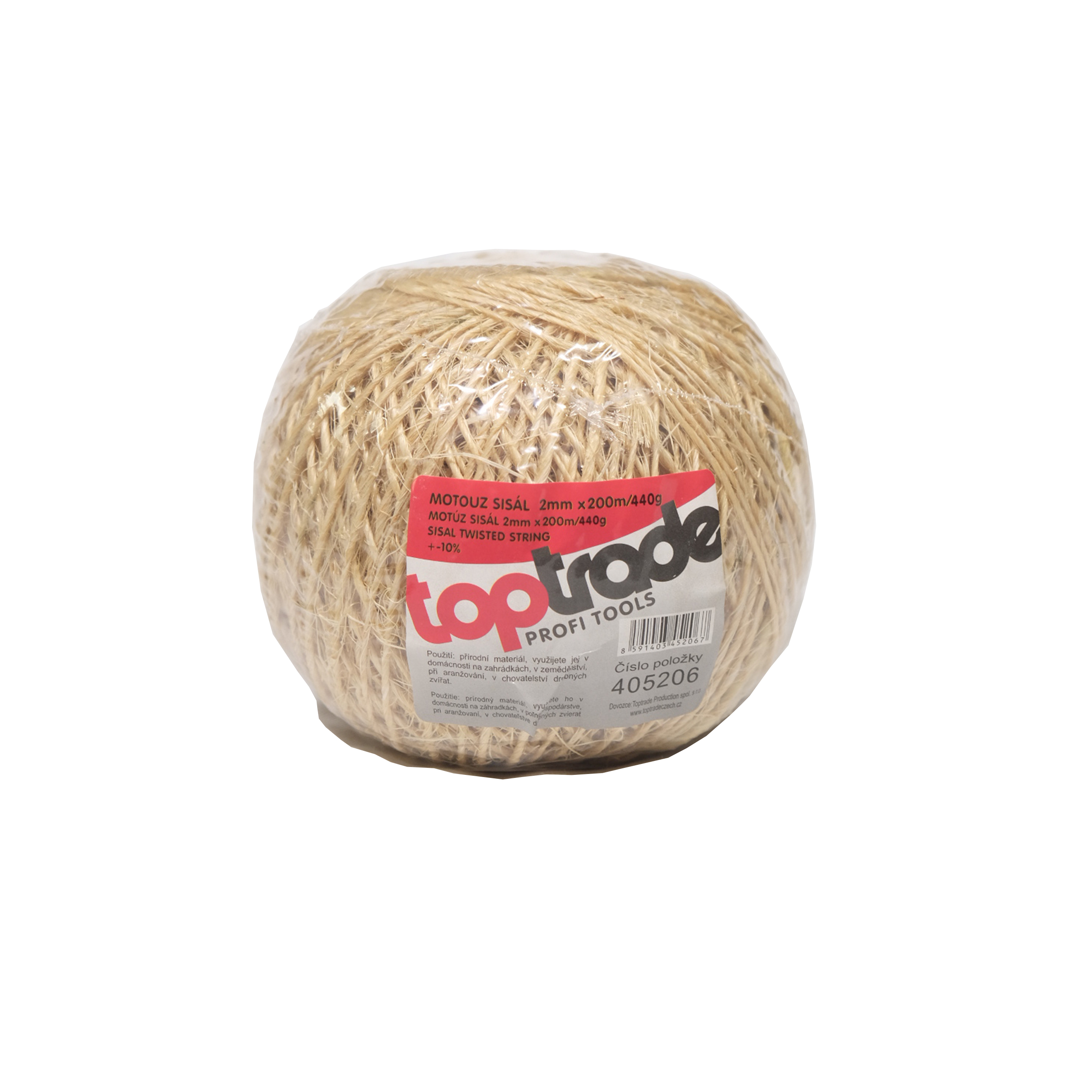 TOPTRADE sisalový motouz Ø 2 mm, 200 m – 440 g