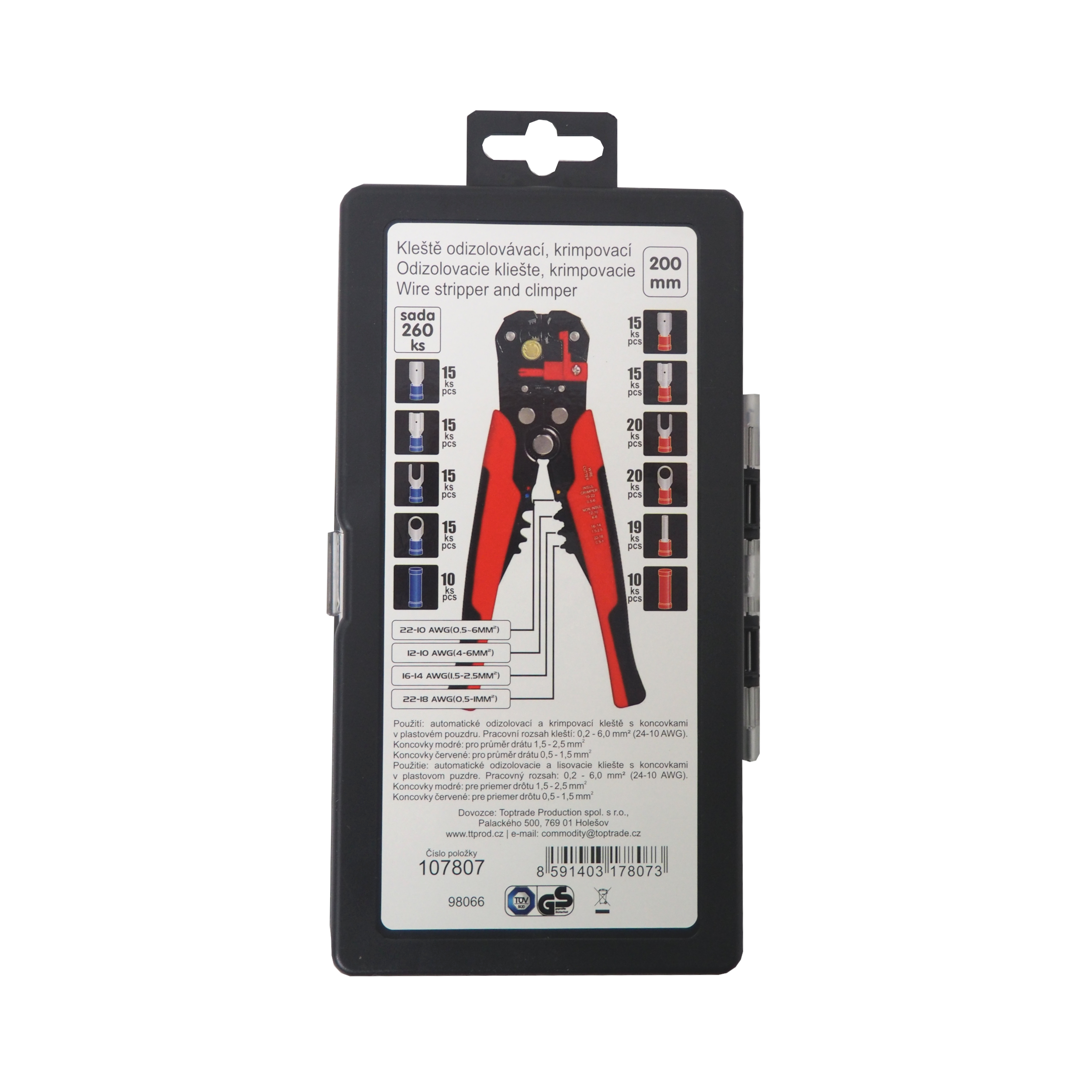 TOPTRADE odizolovací a krimpovací kleště