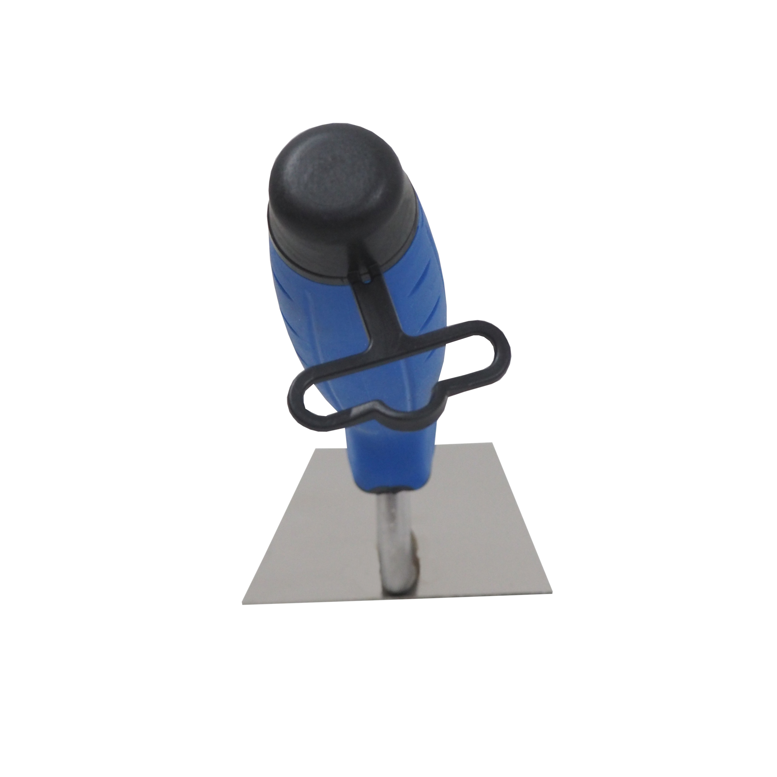 TOPTRADE zednická lžíce 120 × 80 mm, nerez, pogumovaná rukojeť