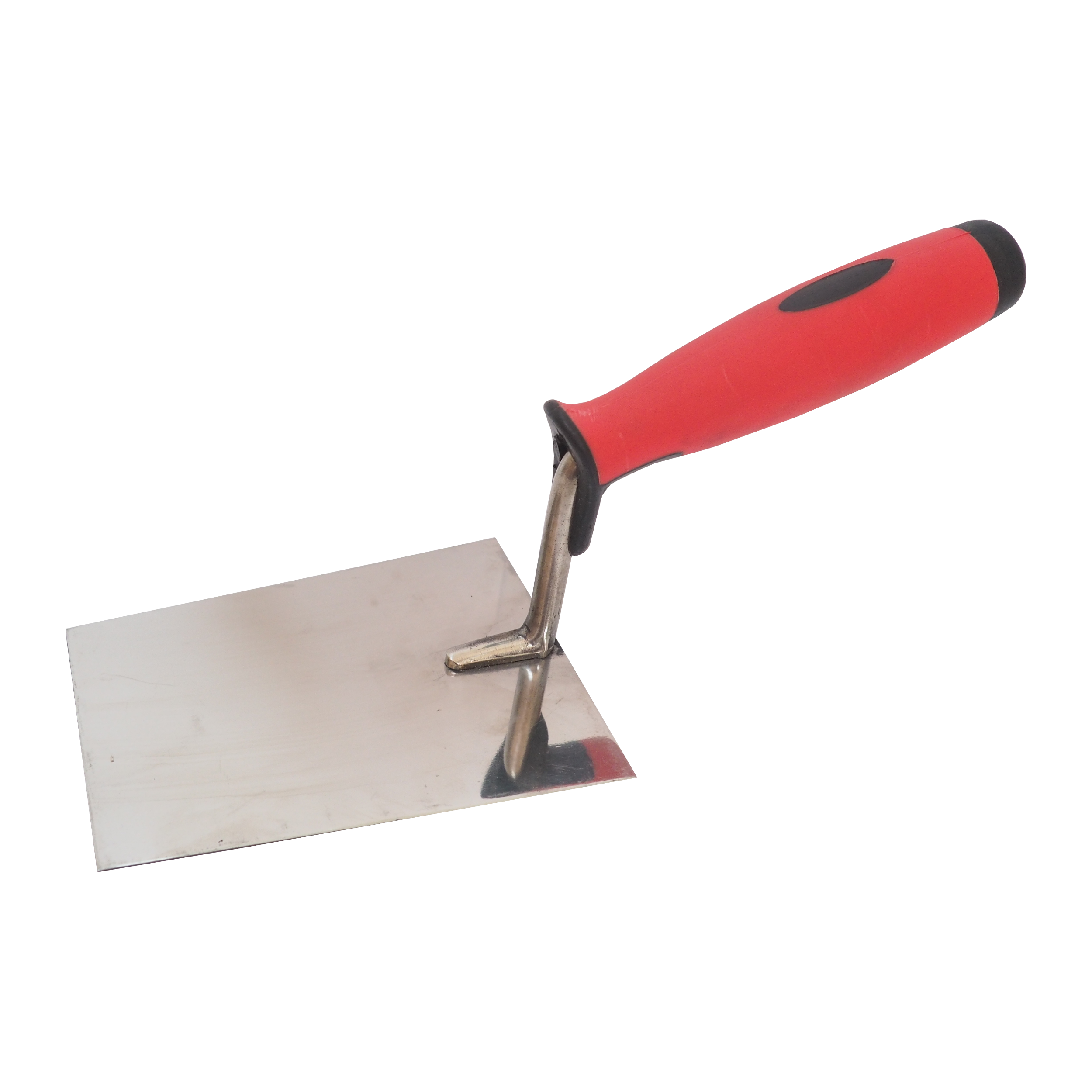 TOPTRADE zednická lžíce 180 × 130 mm, nerez, pogumovaná rukojeť