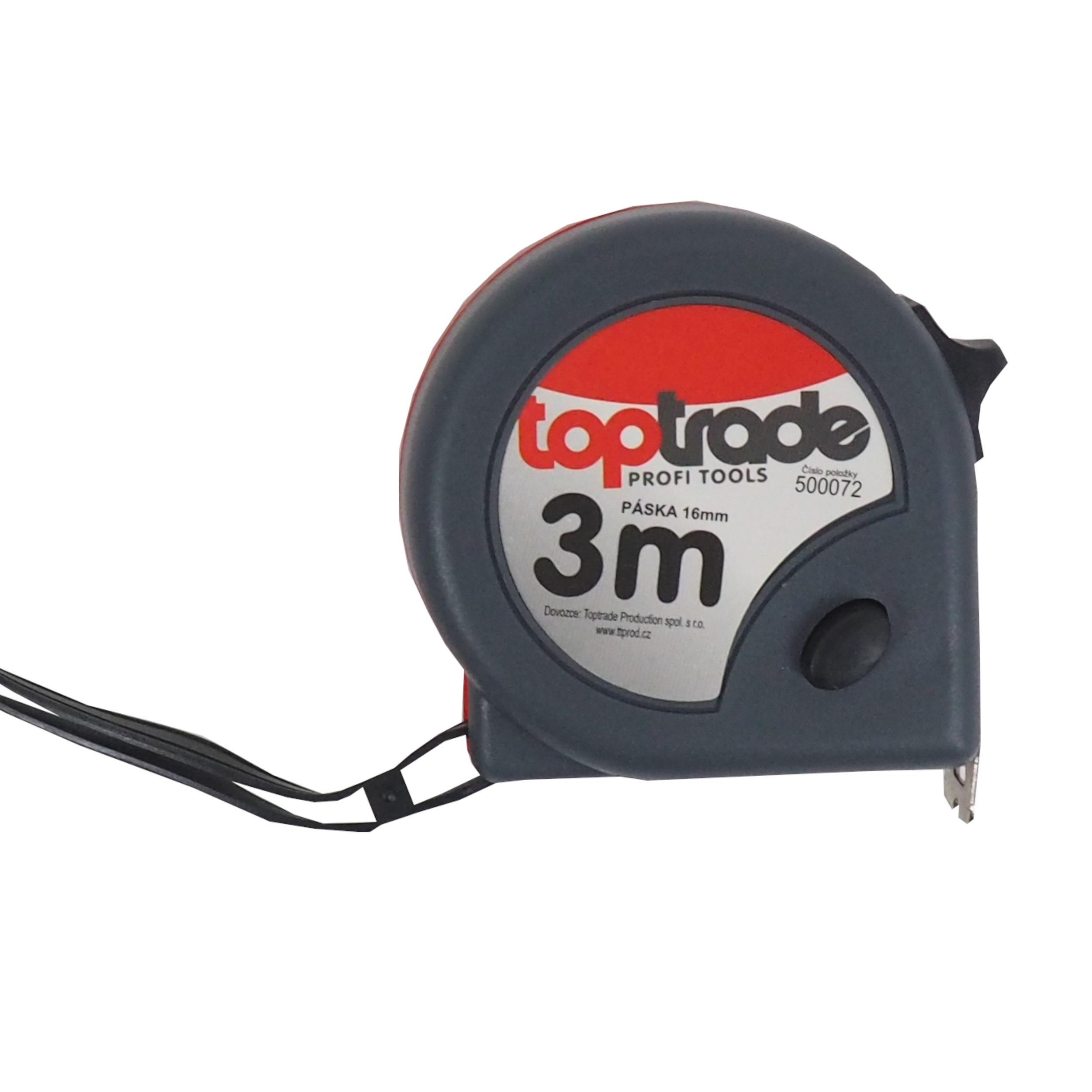 TOPTRADE svinovací metr 3 m, 16 mm, dvoubrzdový